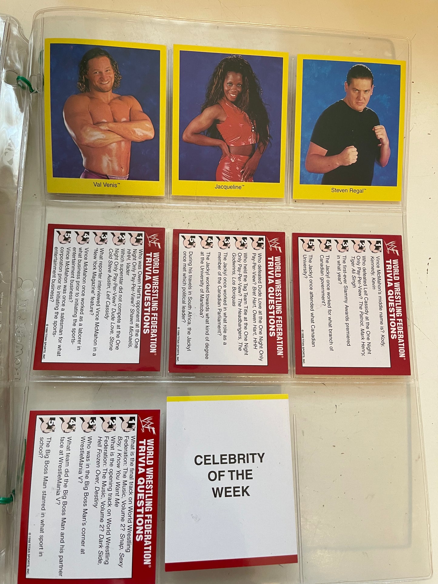 WWF Wrestling rare Trivia cards game set 1998