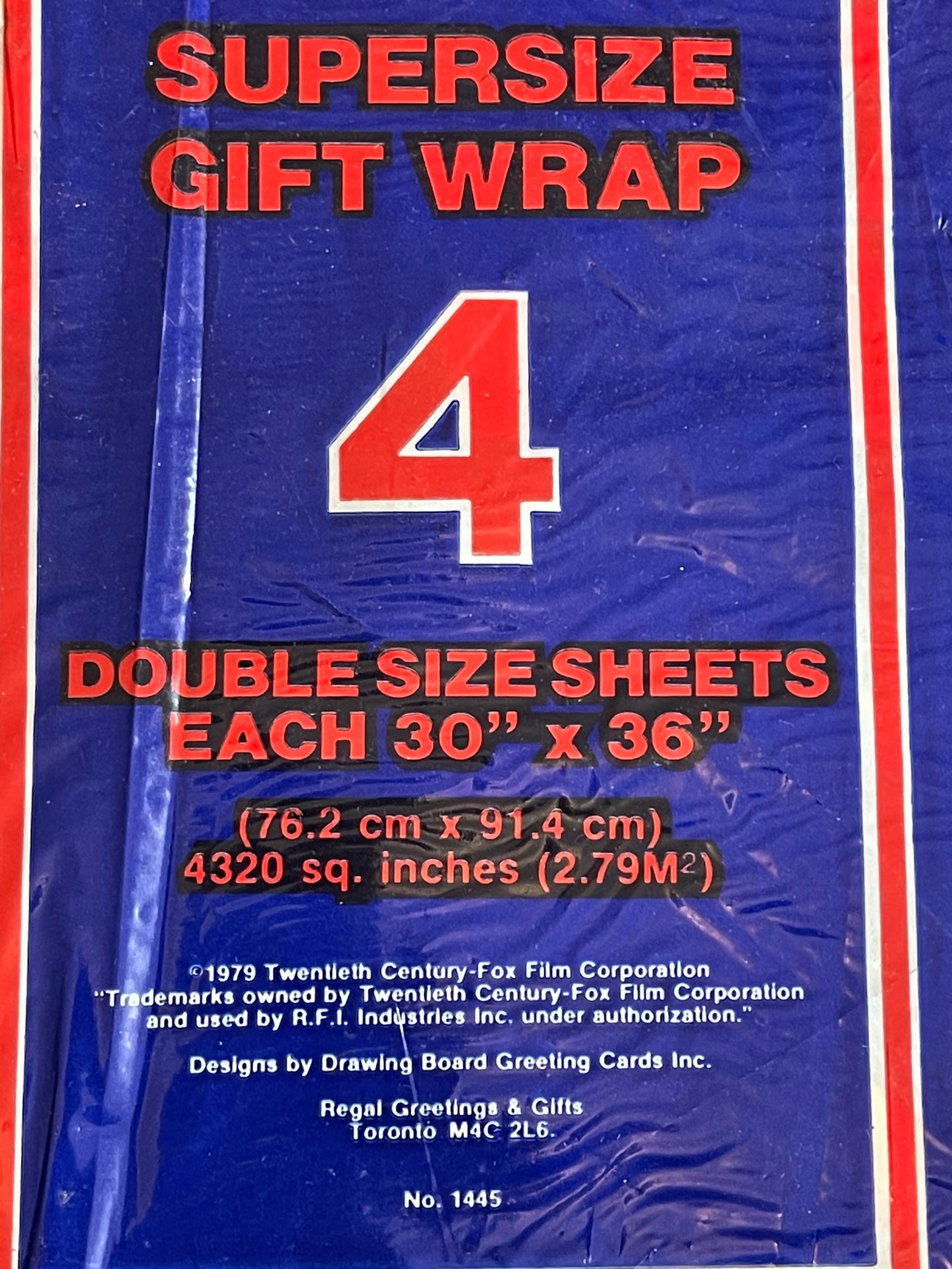 Star Wars large size original Gift wrap in sealed package 1979