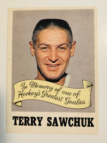 1970-71 Opc Terry Sawchuk memorial hockey card