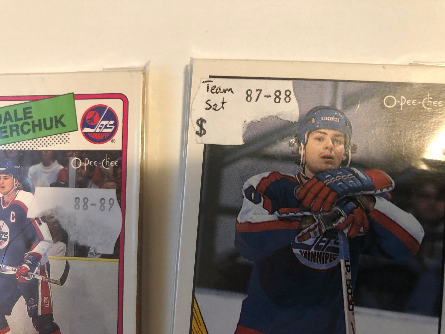 Winnipeg Jets hockey two vintage team sets. 1987-88 and 1988-89 opc.