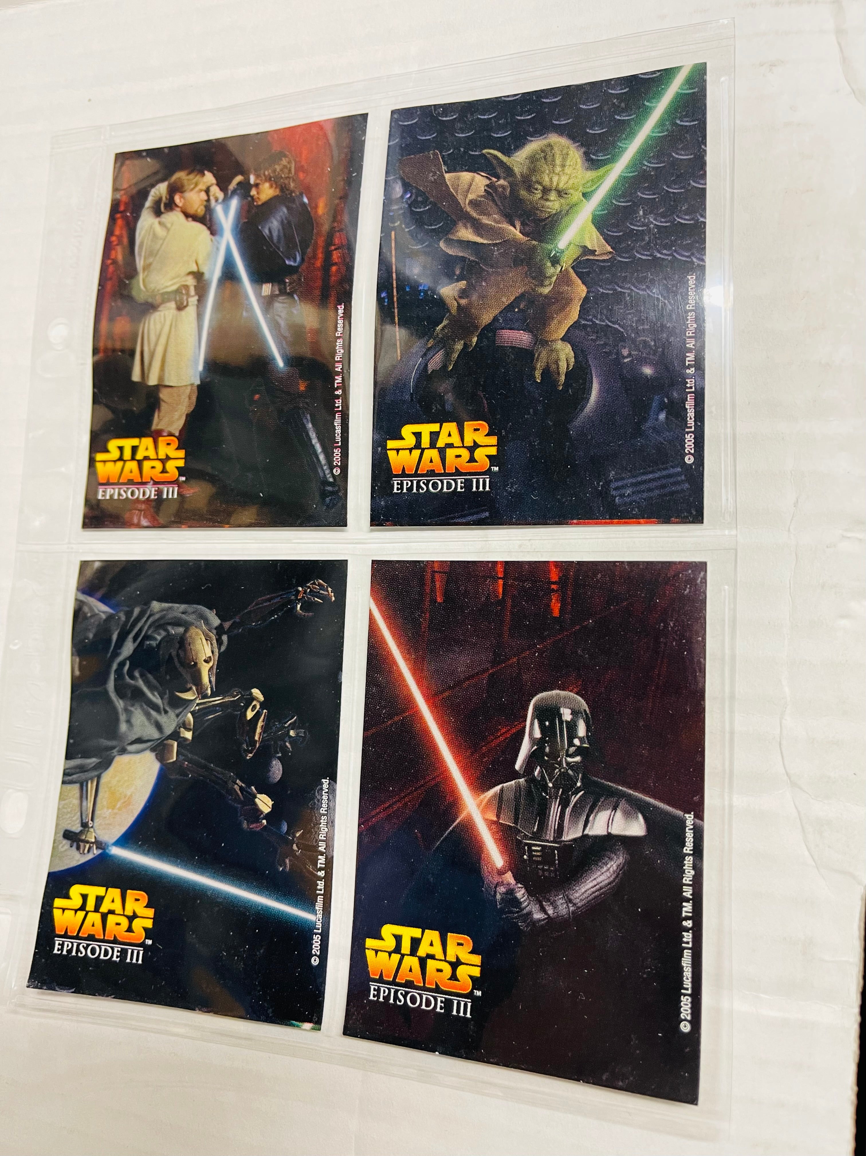 Star Wars Episode 3 rare 4 stickers set by Energizer batteries 2005