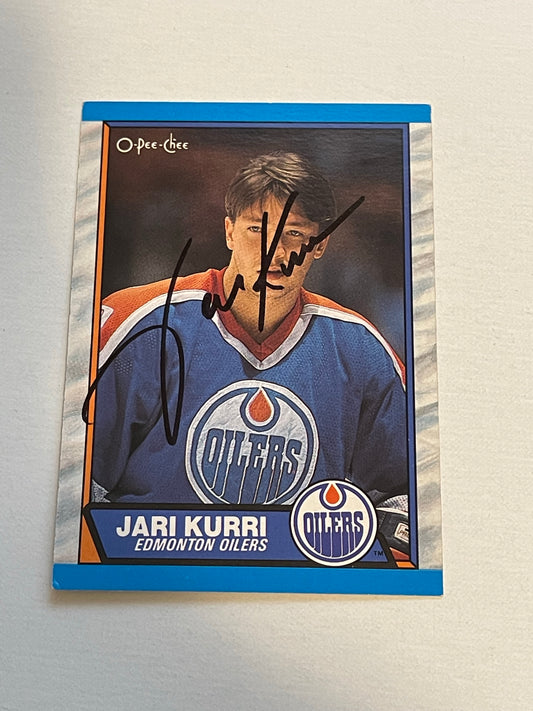 Jari Kurri Edmonton Oilers autograph hockey card with COA