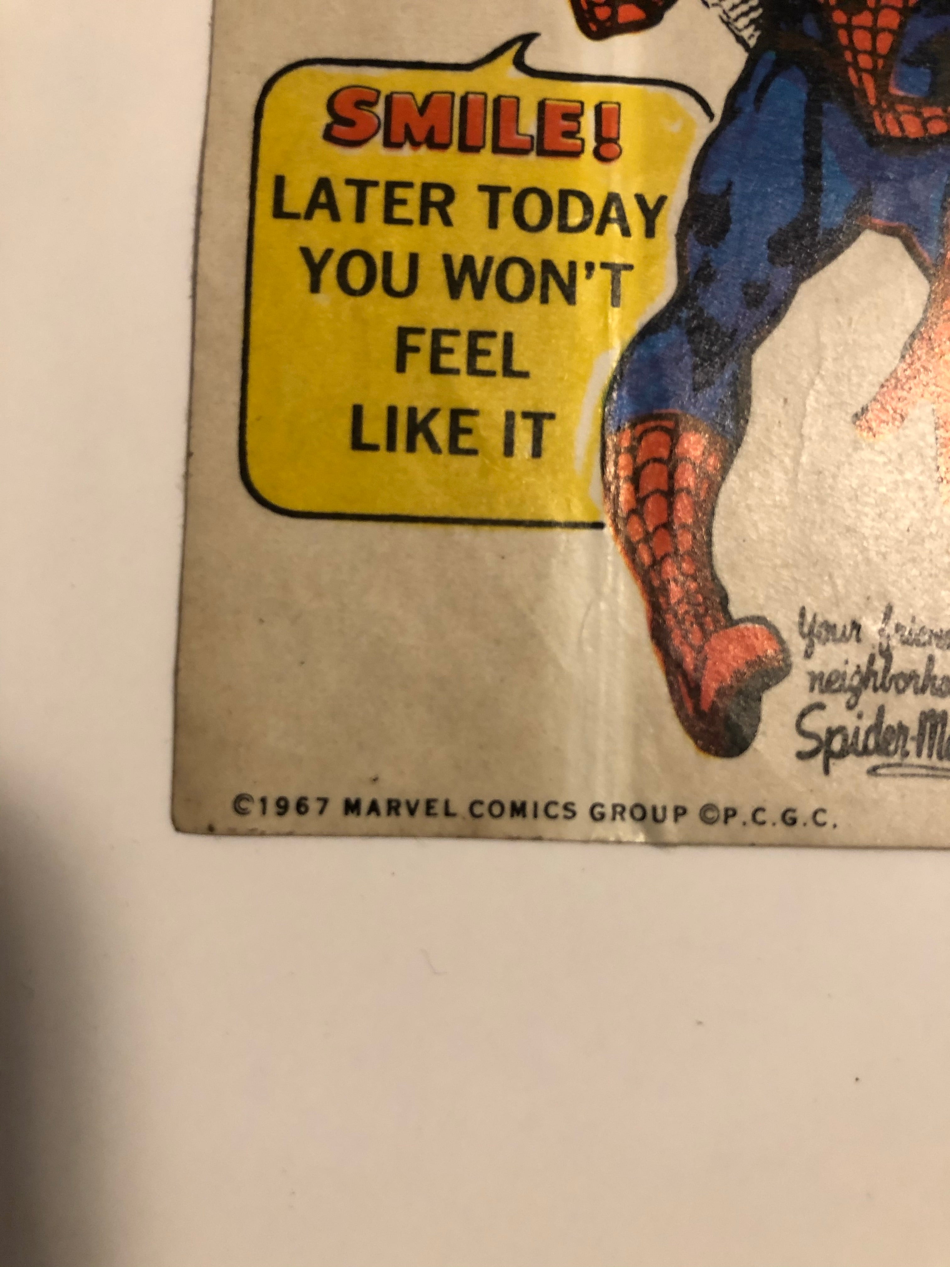 1967 Marvel Phili gum rare Spider-Man sticker card