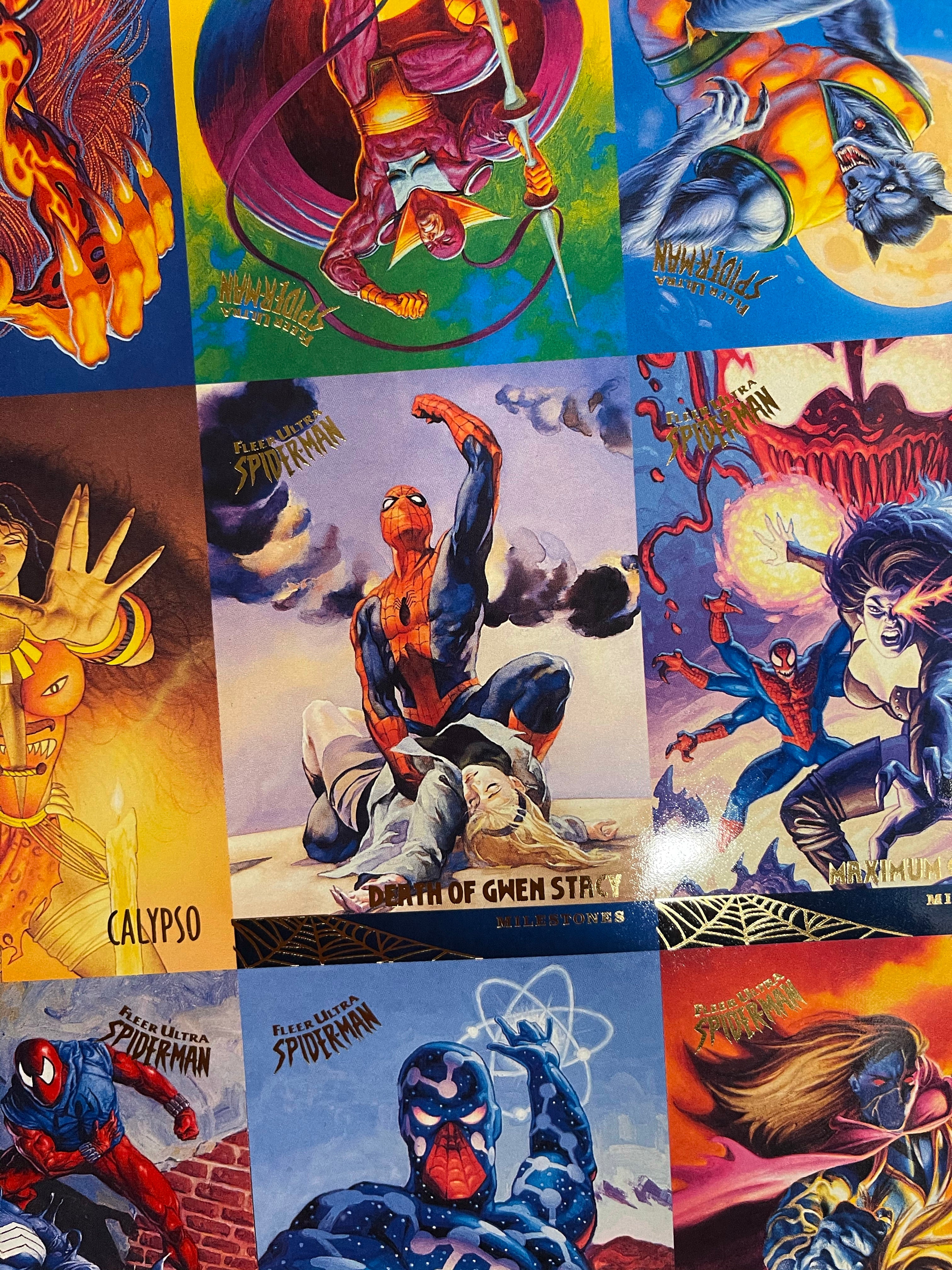 Fleer Ultra Spider-Man rare paper cards poster sheet 1995