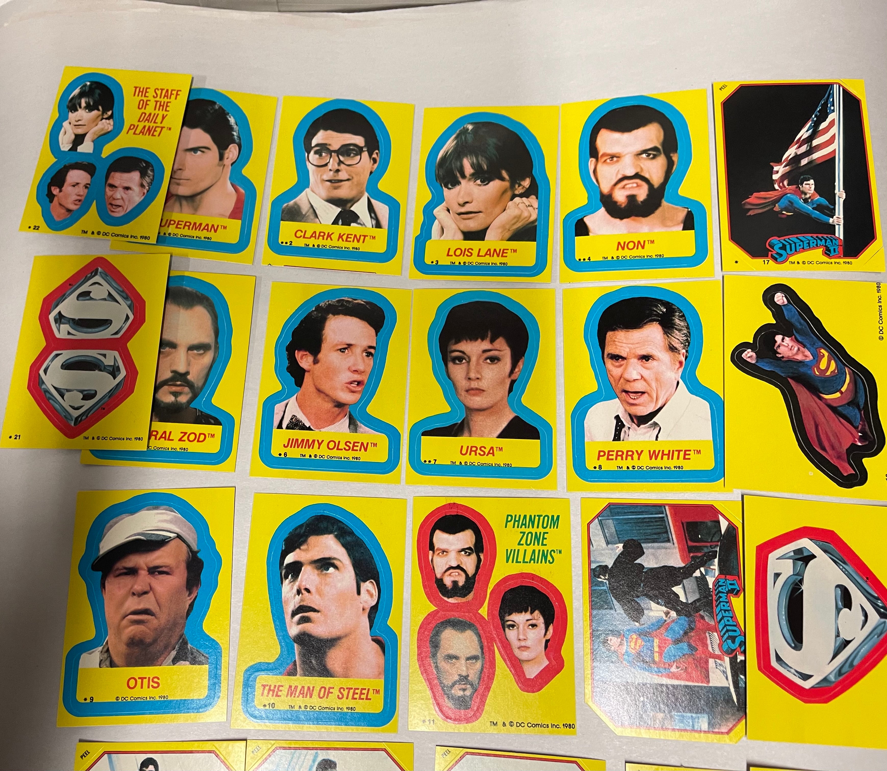 Superman 2 movie stickers rare set 1980