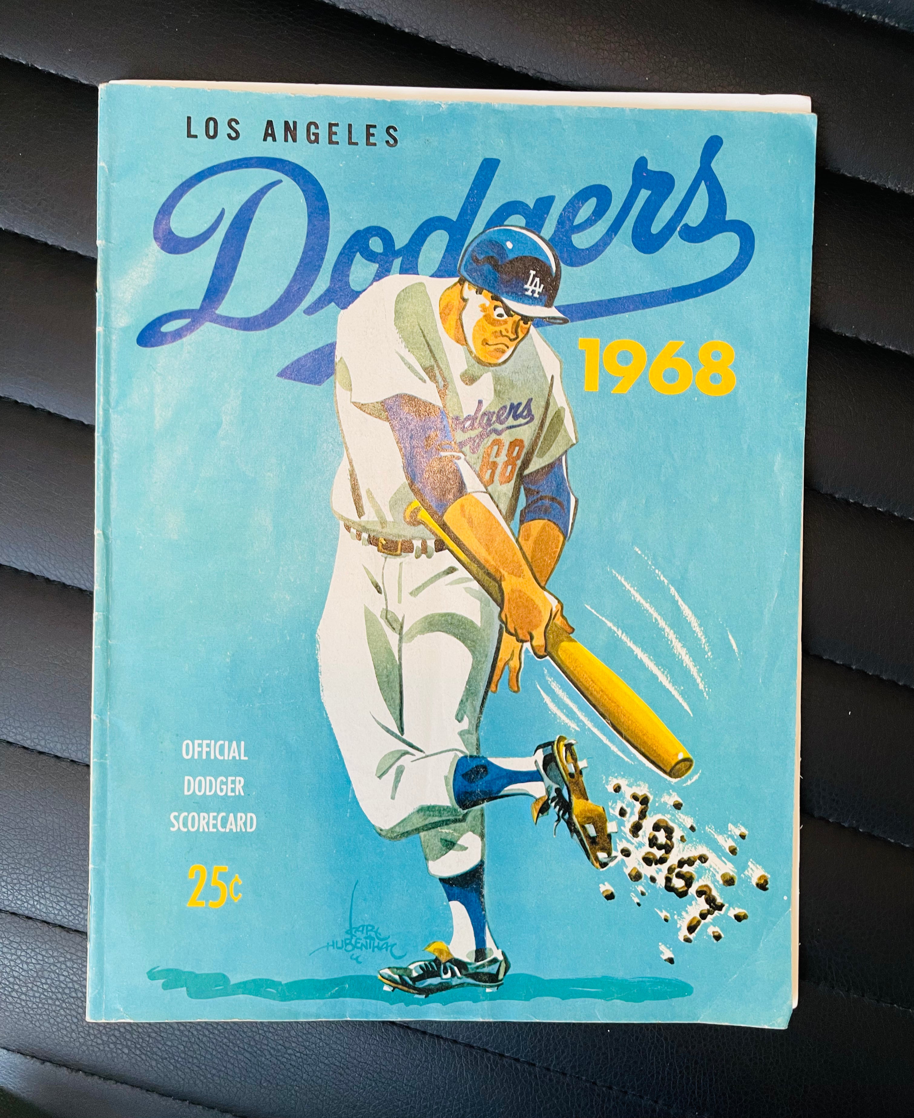 Dodgers baseball vintage program 1968