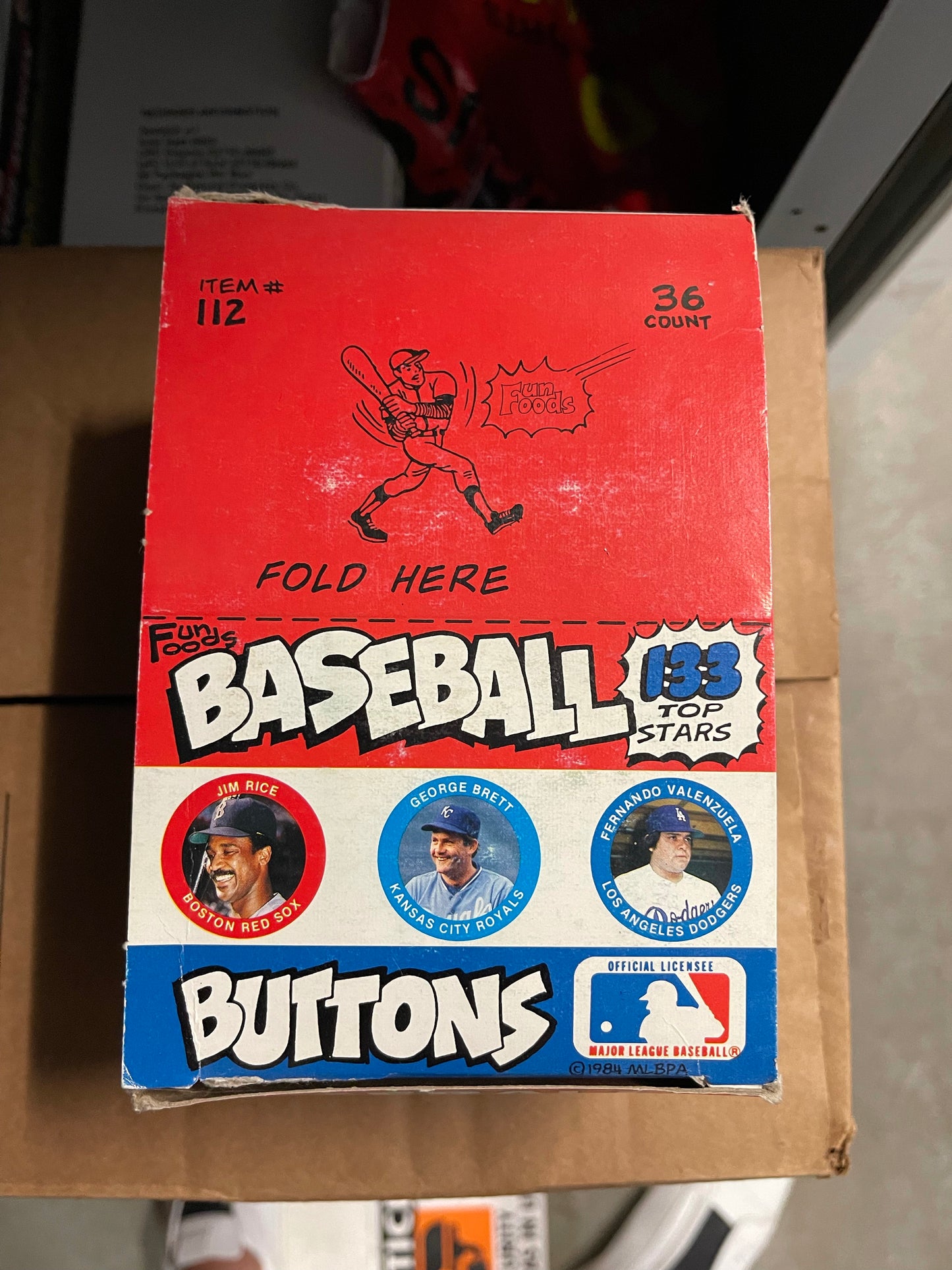 1984 Baseball stars Buttons 36 packs box