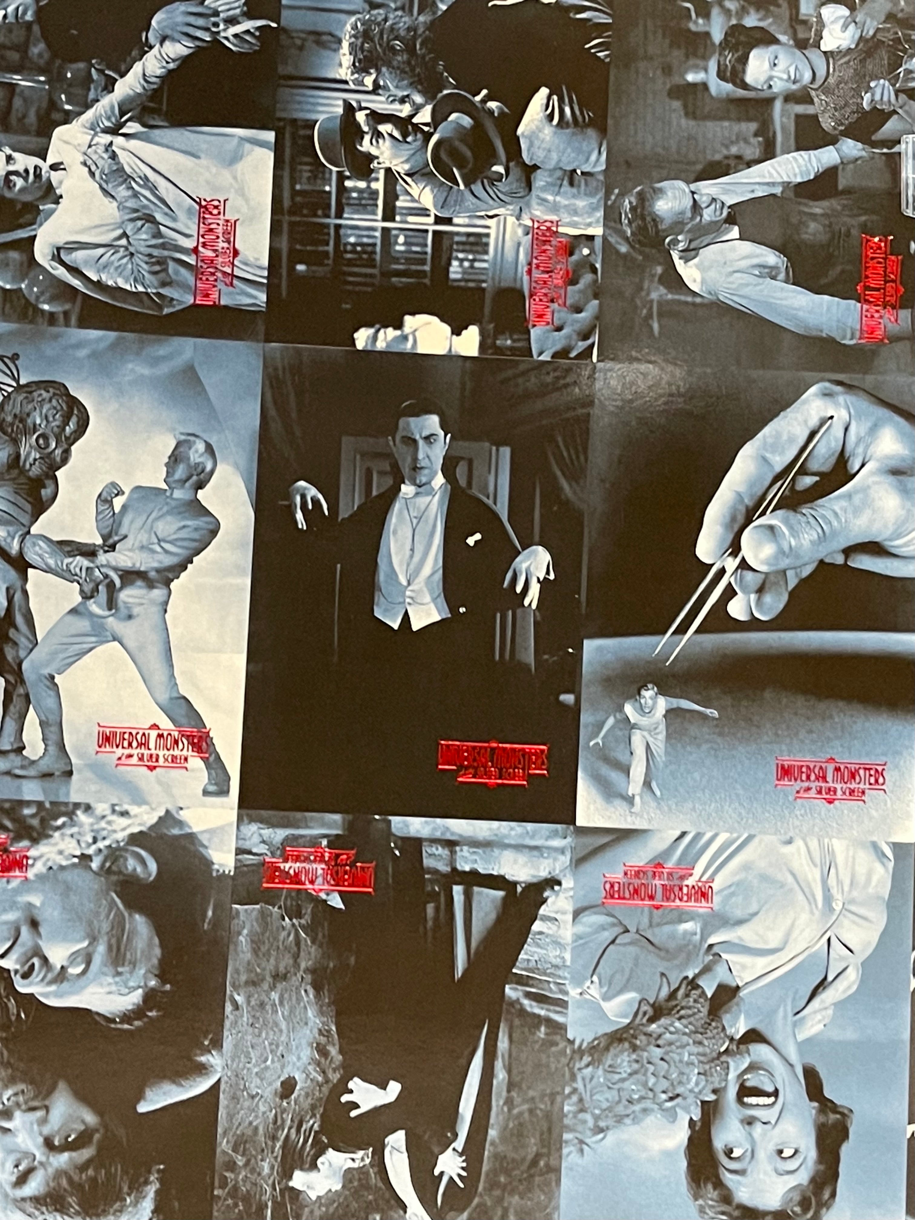 Universal Monsters silver screen classic Horror movies uncut card sheet 1996