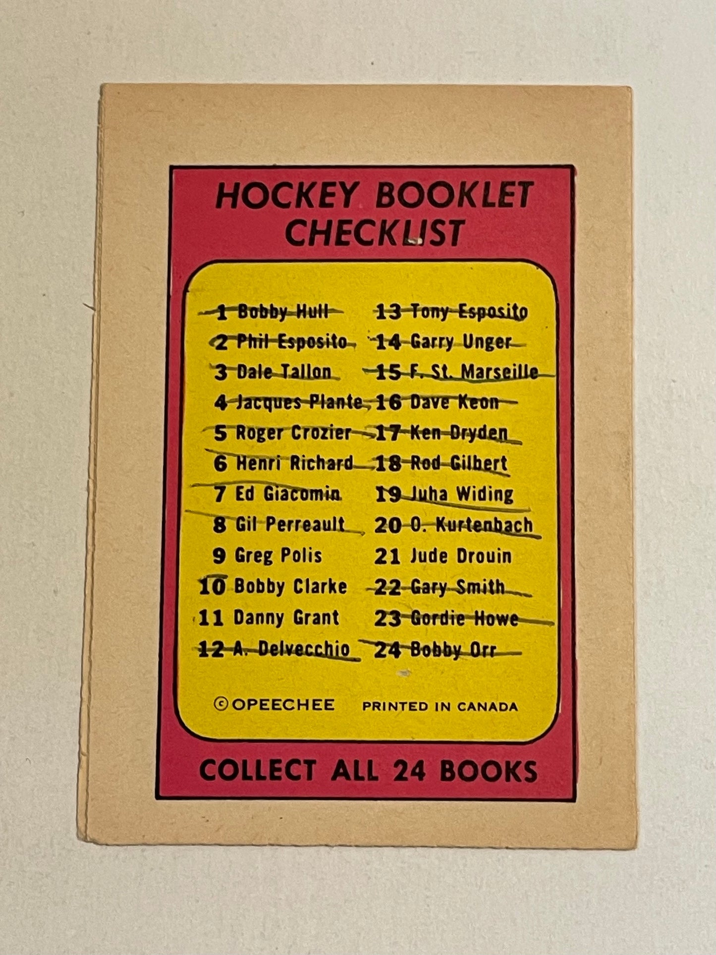 Gordie Howe opc mini comic hockey insert 1971