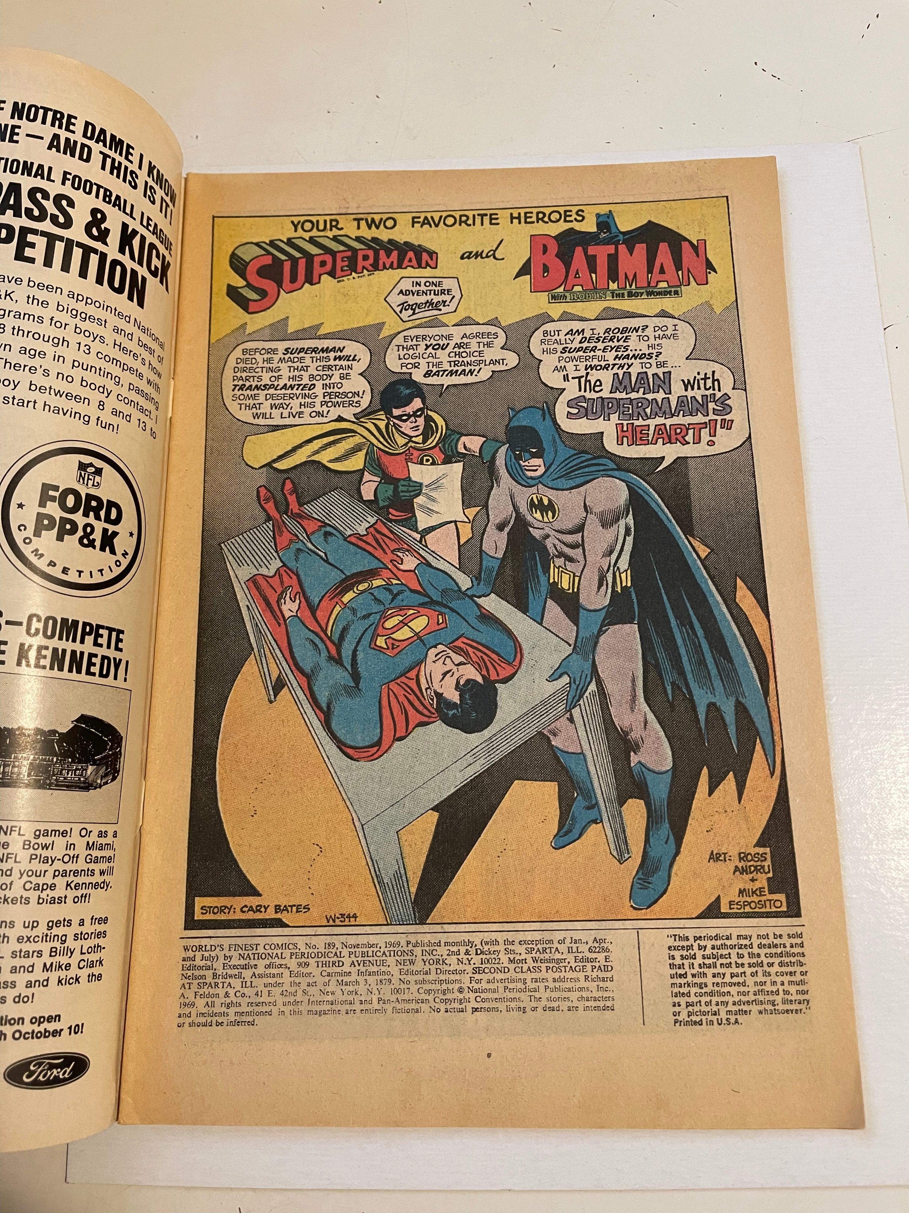 World’s Finest comic #189 vg condition 1969