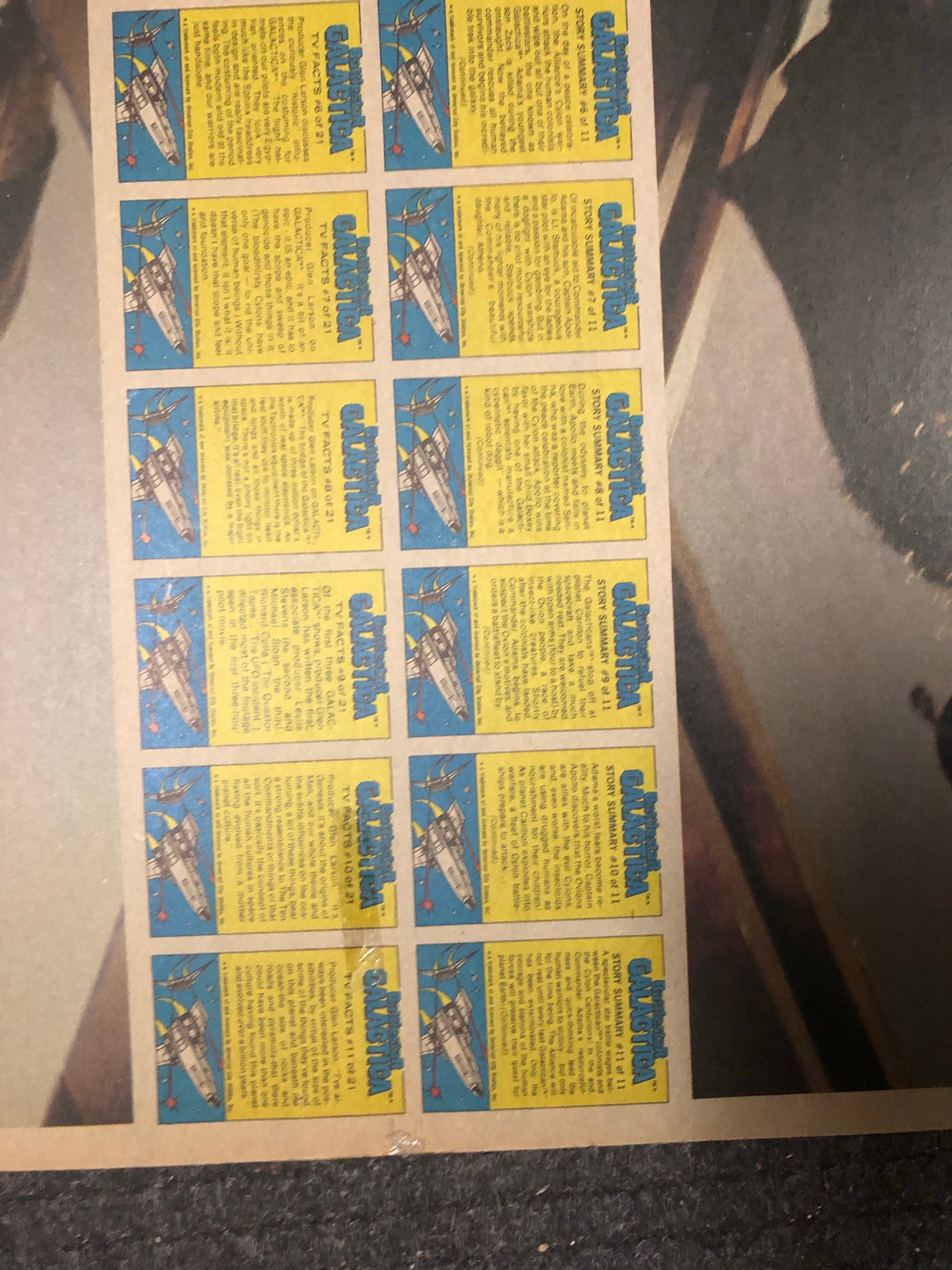 1978 Battlestar Galactica movie cards rare uncut sheet