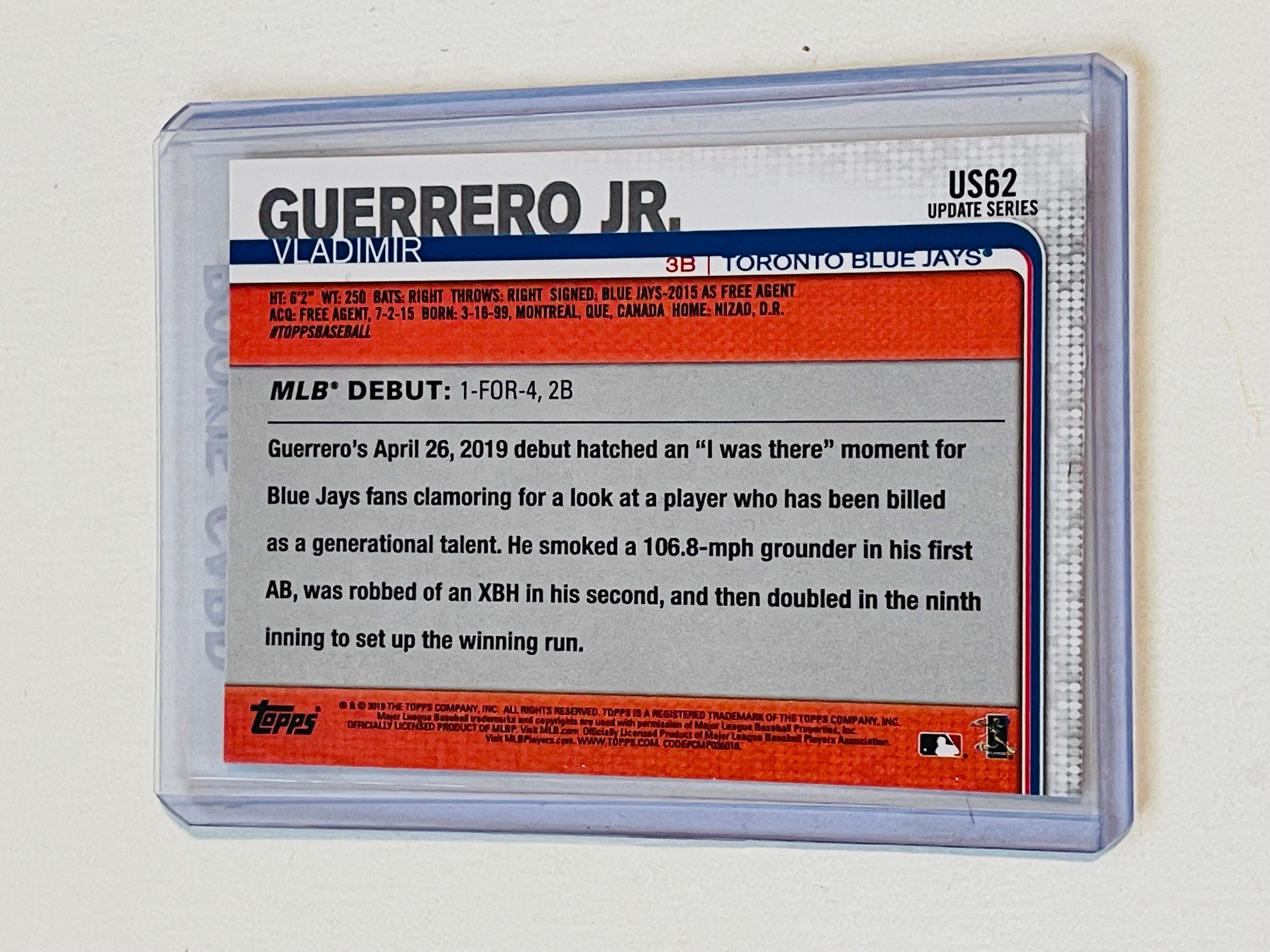 Vladimir Guerrero jr Topps baseball rookie card
