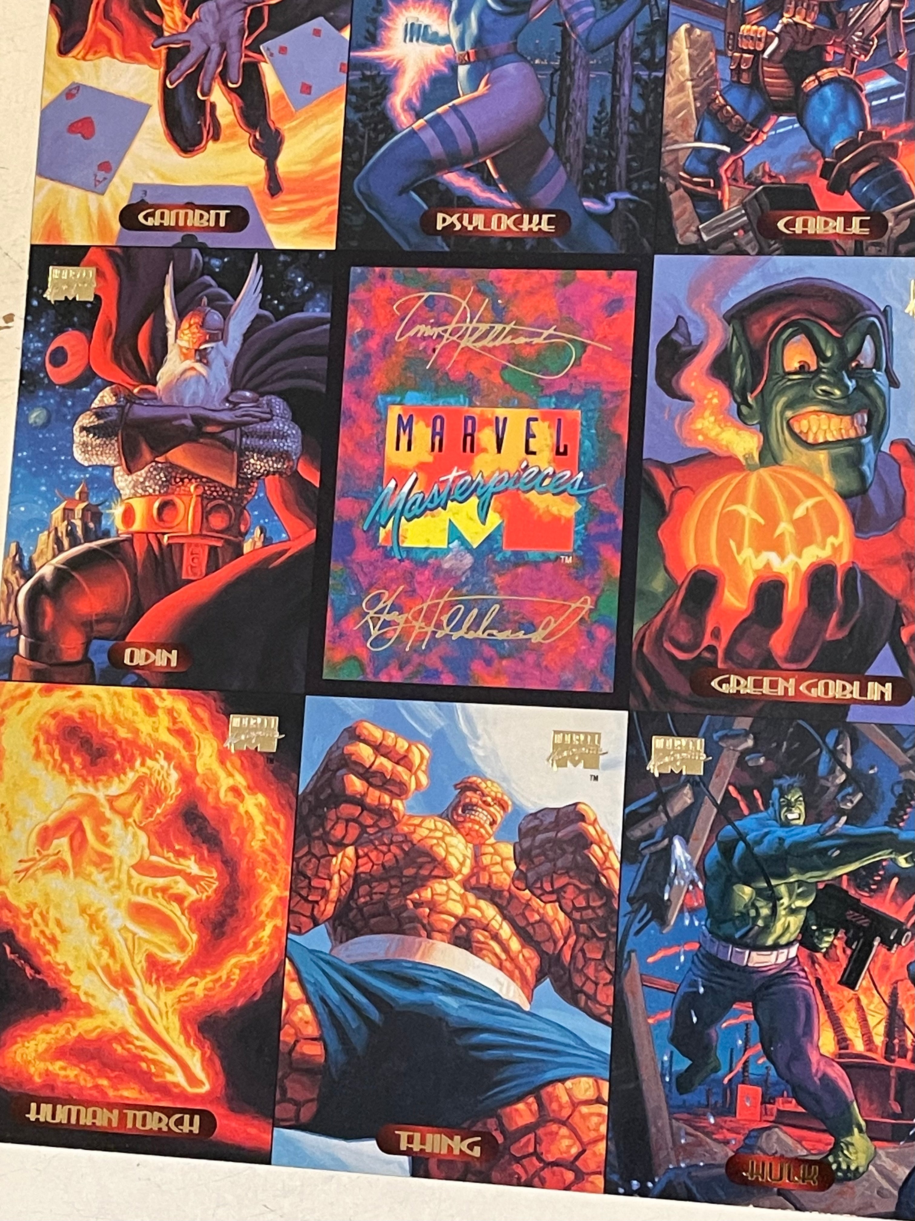rare marvel cards 1994 Marvel Masterpieces rare National convention issued uncut cards sheet
