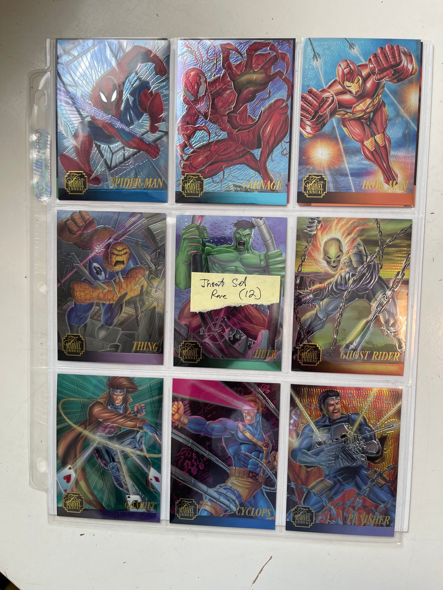 Marvel Annual Flair rare 12 foils insert cards set 1995