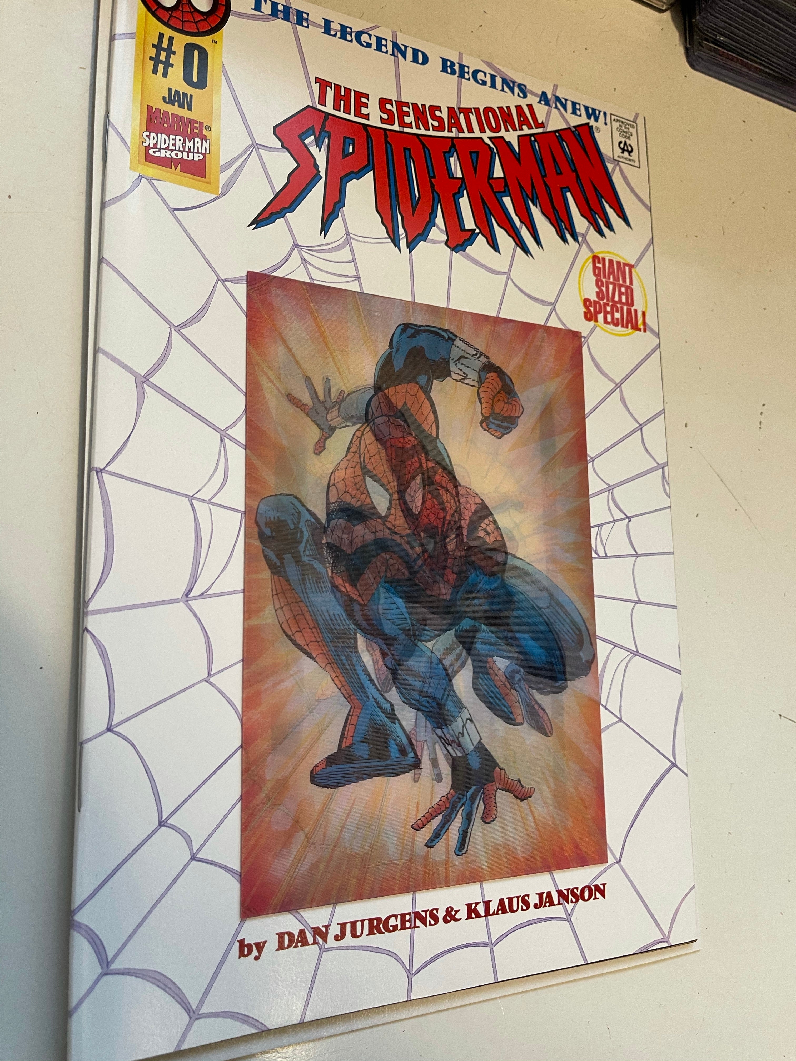 Spider-Man sensational giant size 0 hologram cover comic 1996