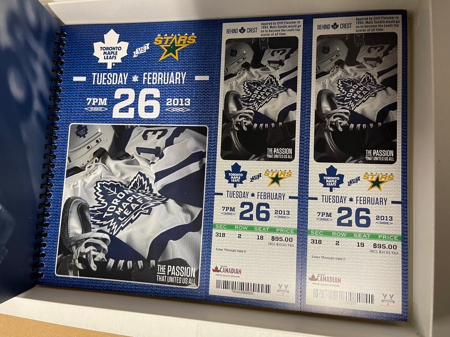 Toronto Maple Leafs hockey rare full season tickets book 2012-2013