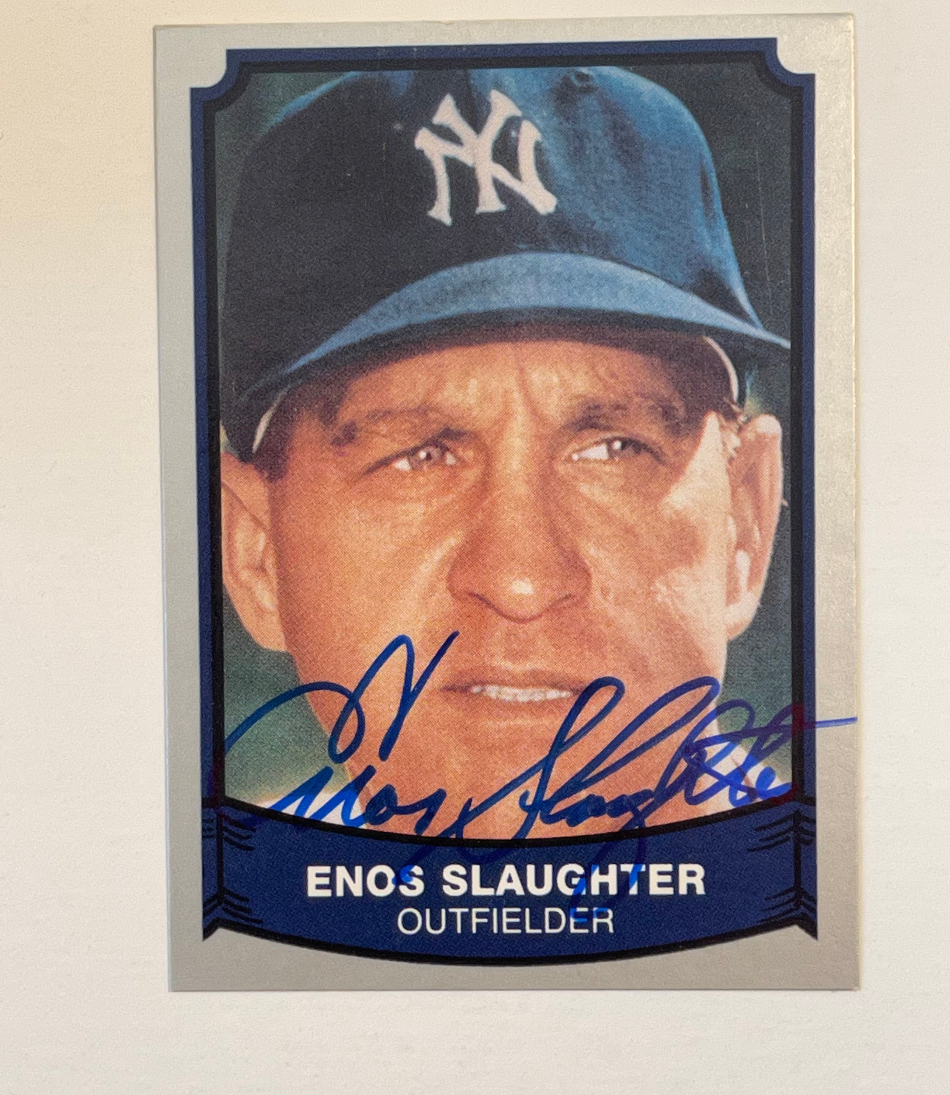 Enos Slaughter rare autograph baseball card with COA