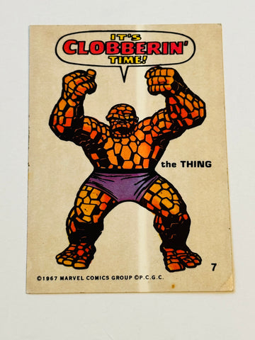 1967 Marvel Comics superheroes The Thing rare sticker