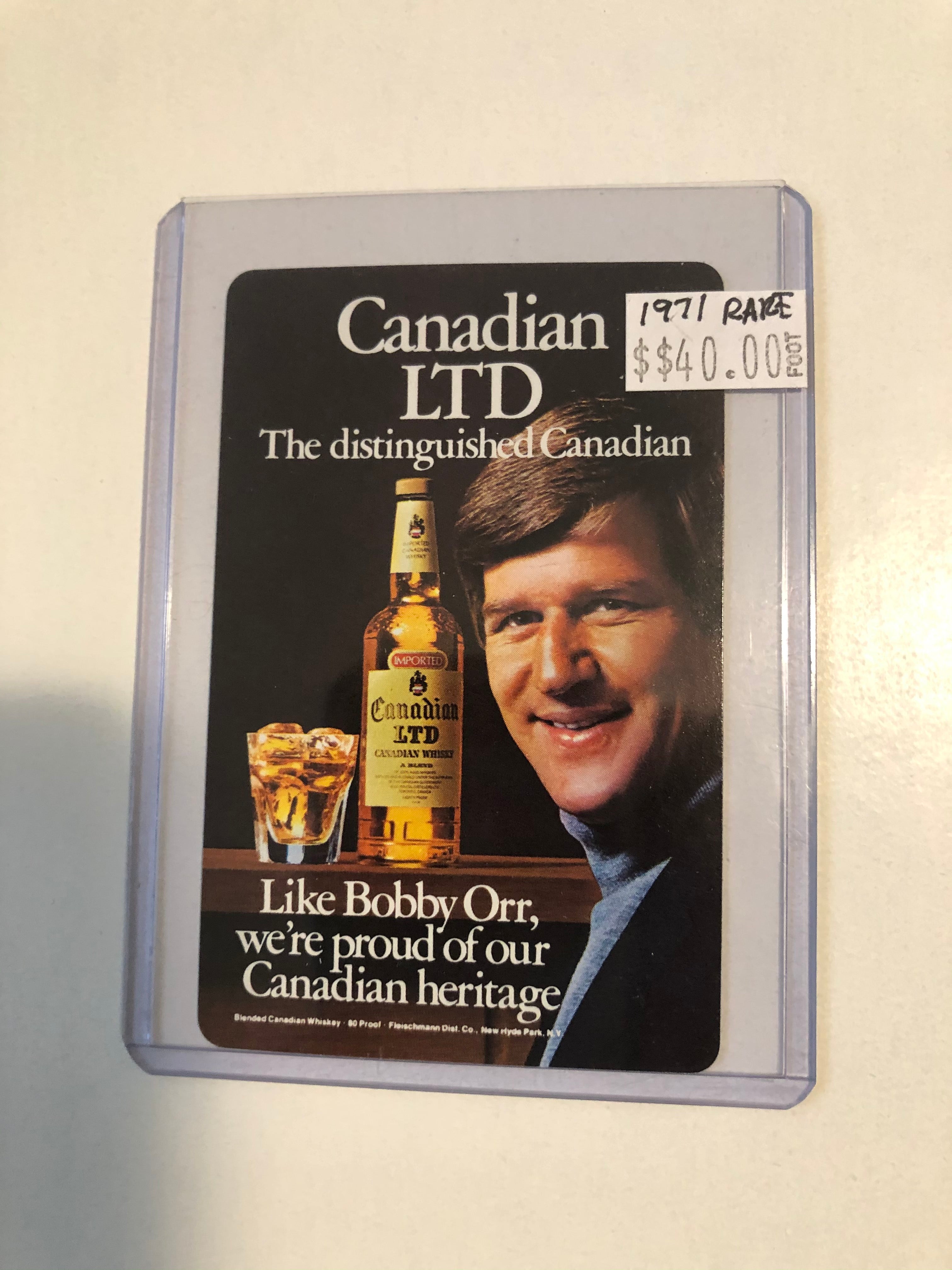 Bobby Orr rare whiskey playing card 1971