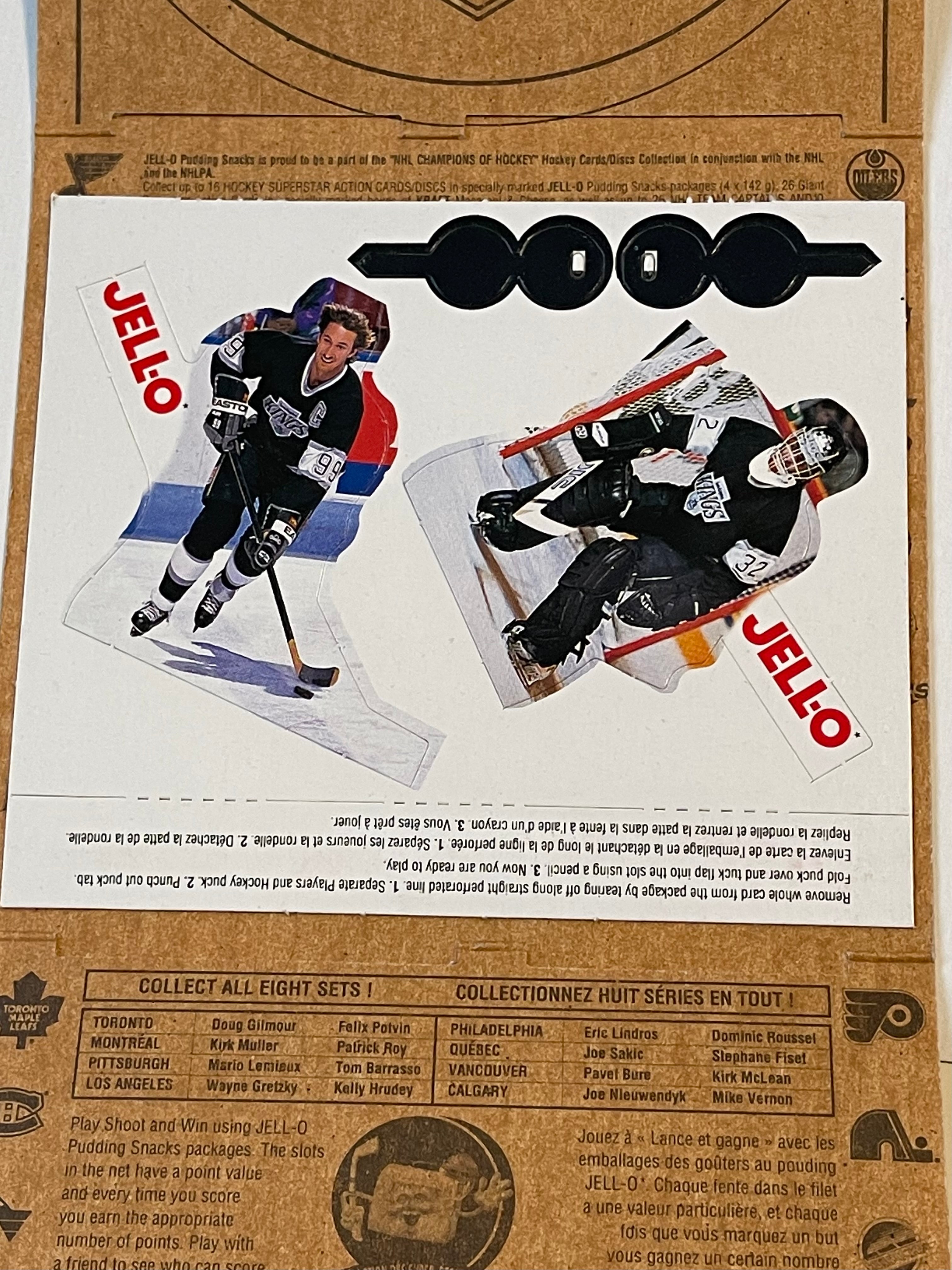Wayne Gretzky hockey rare clean flat Jello box with Gretzky card insert