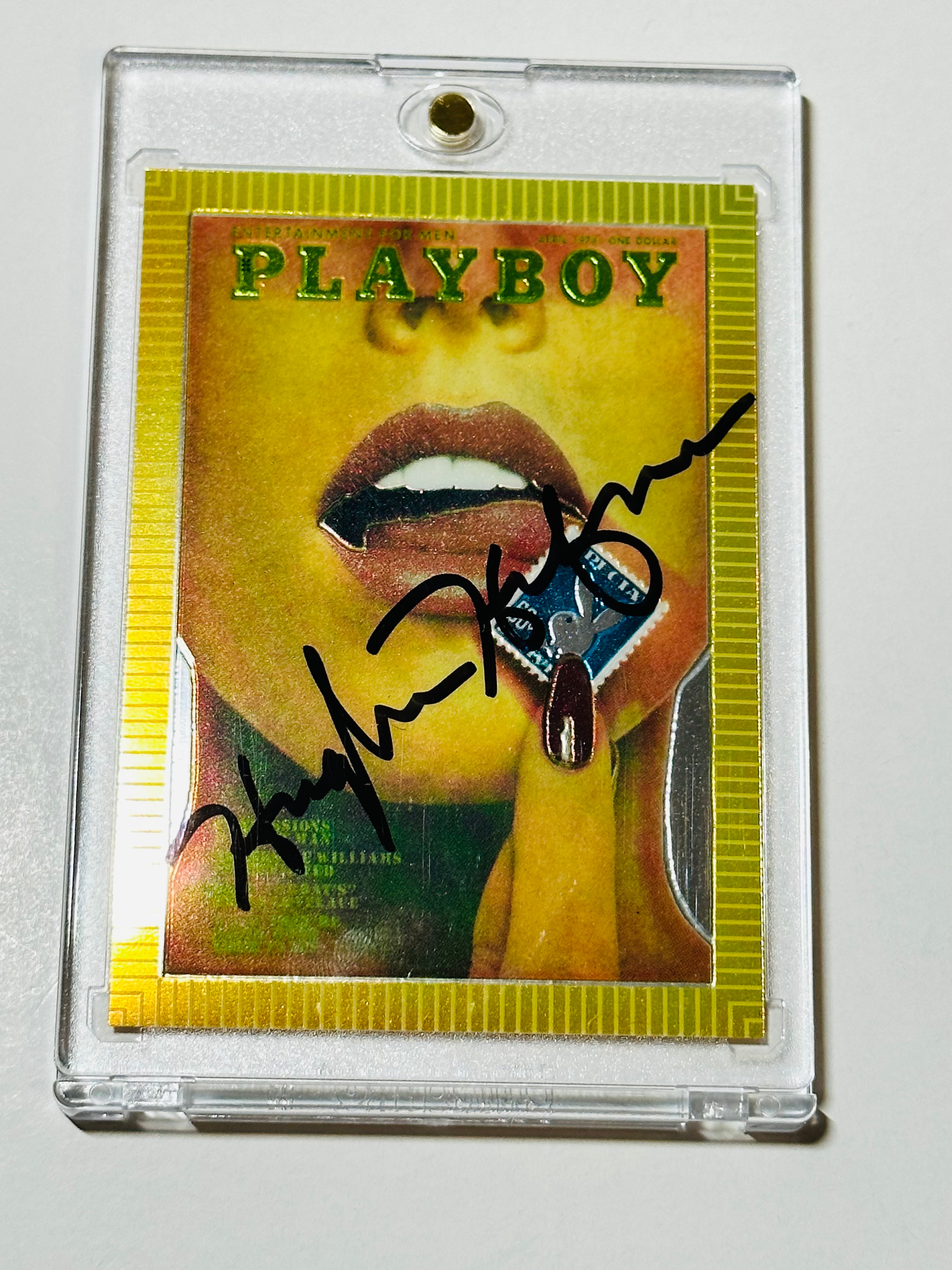 Playboy Hugh Hefner rare autograph foil card with COA