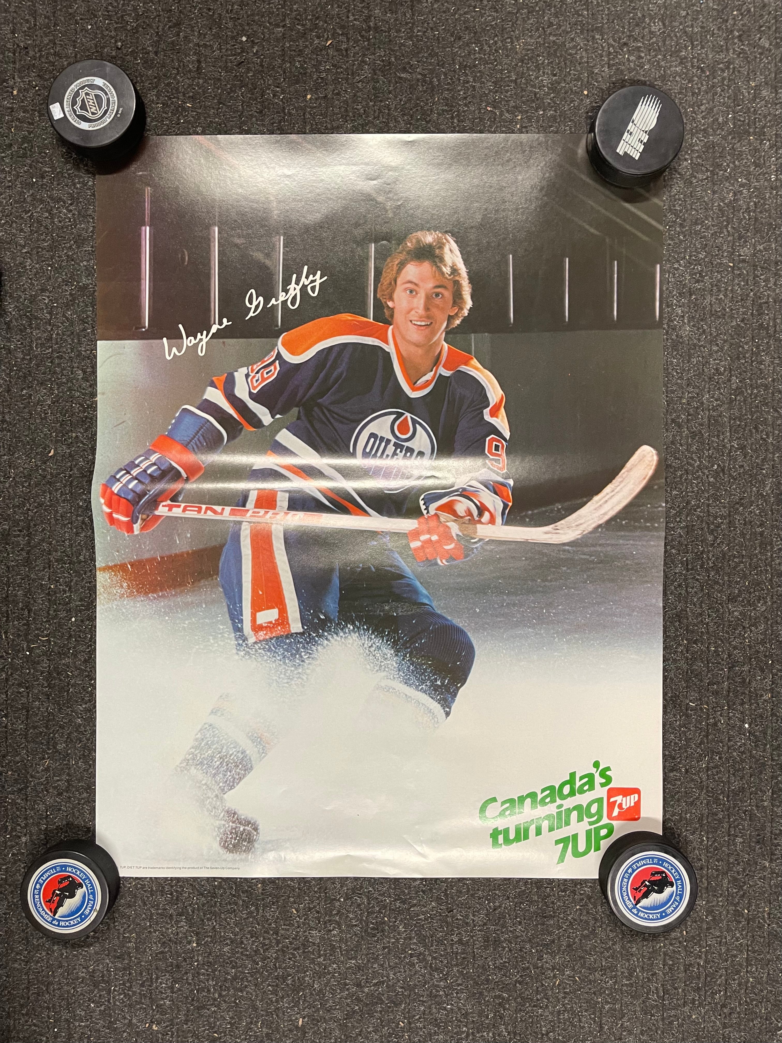 Wayne Gretzky Edmonton Oilers original 7 Up vintage poster 1981