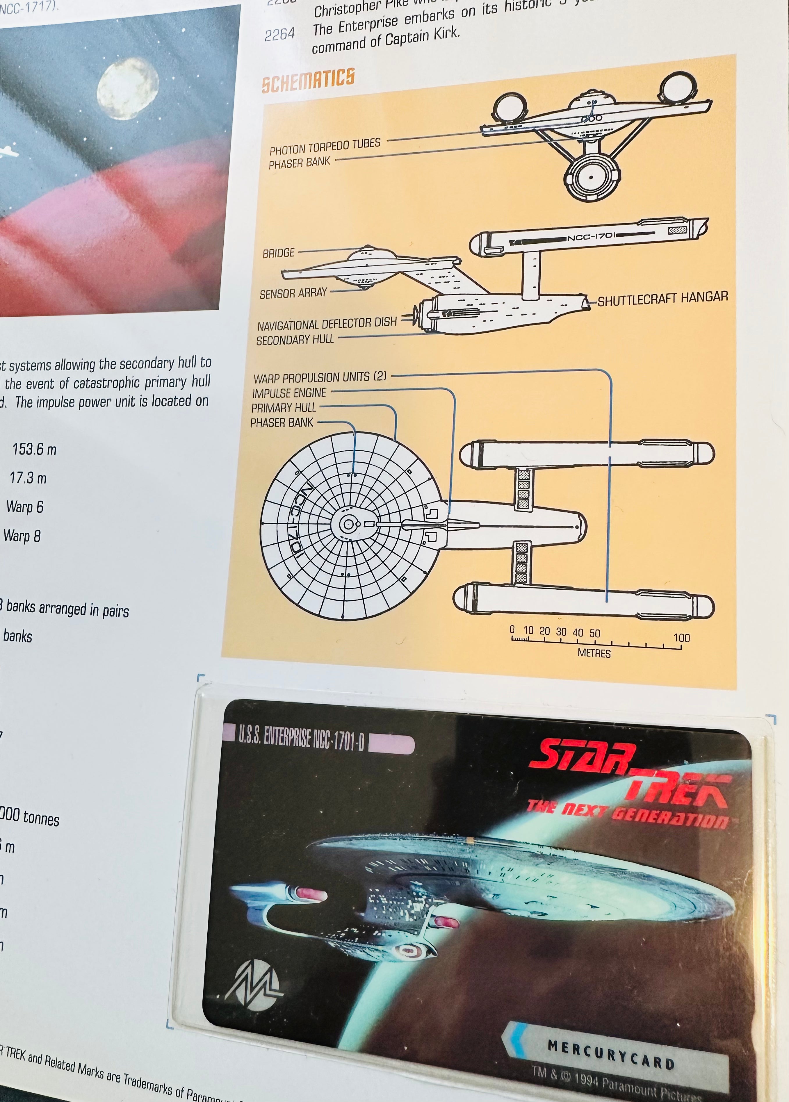 Star Trek Enterprise phone card with rare display page 1994