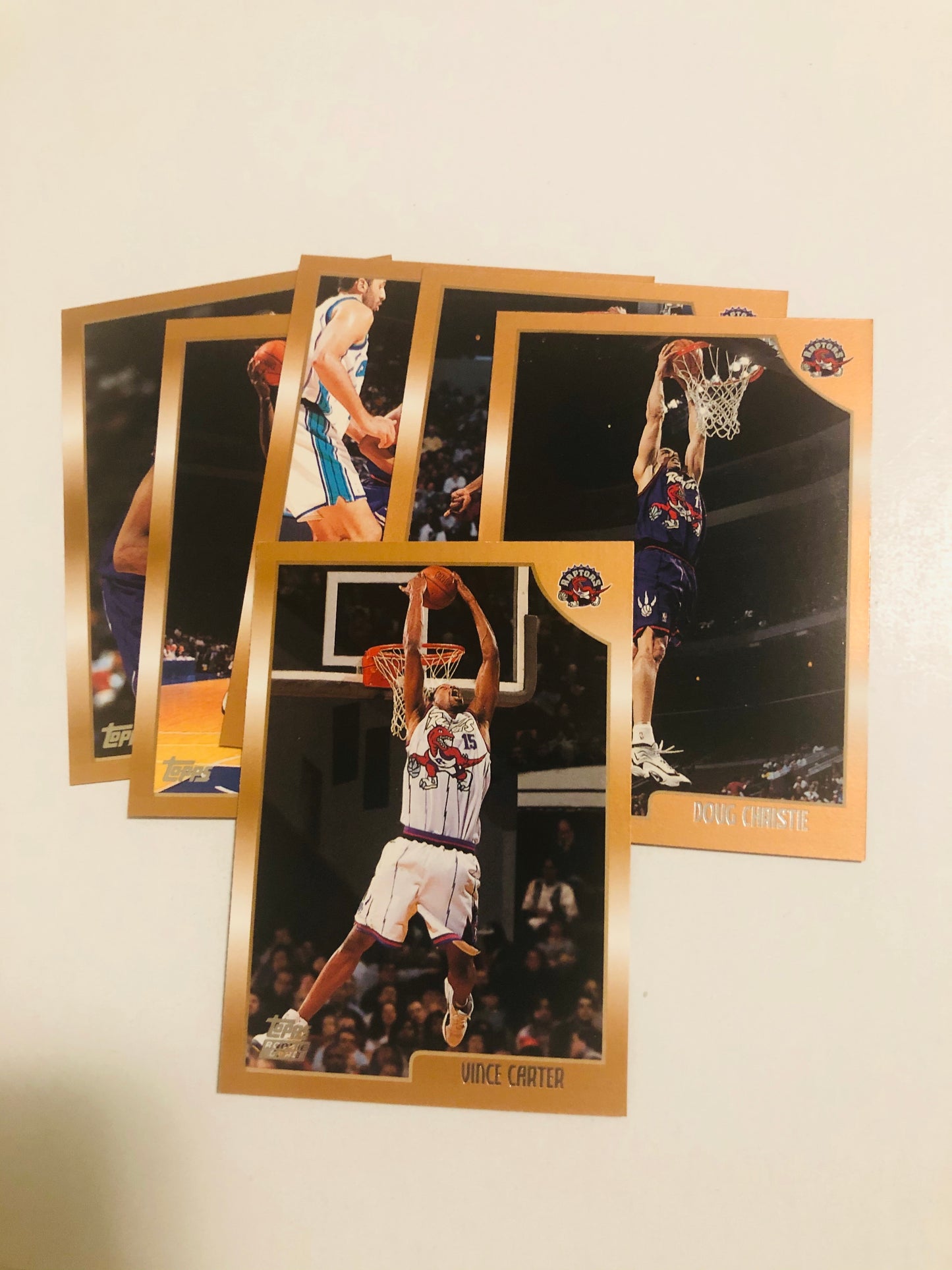 Vince Carter Toronto Raptors rookie card and team set 1998