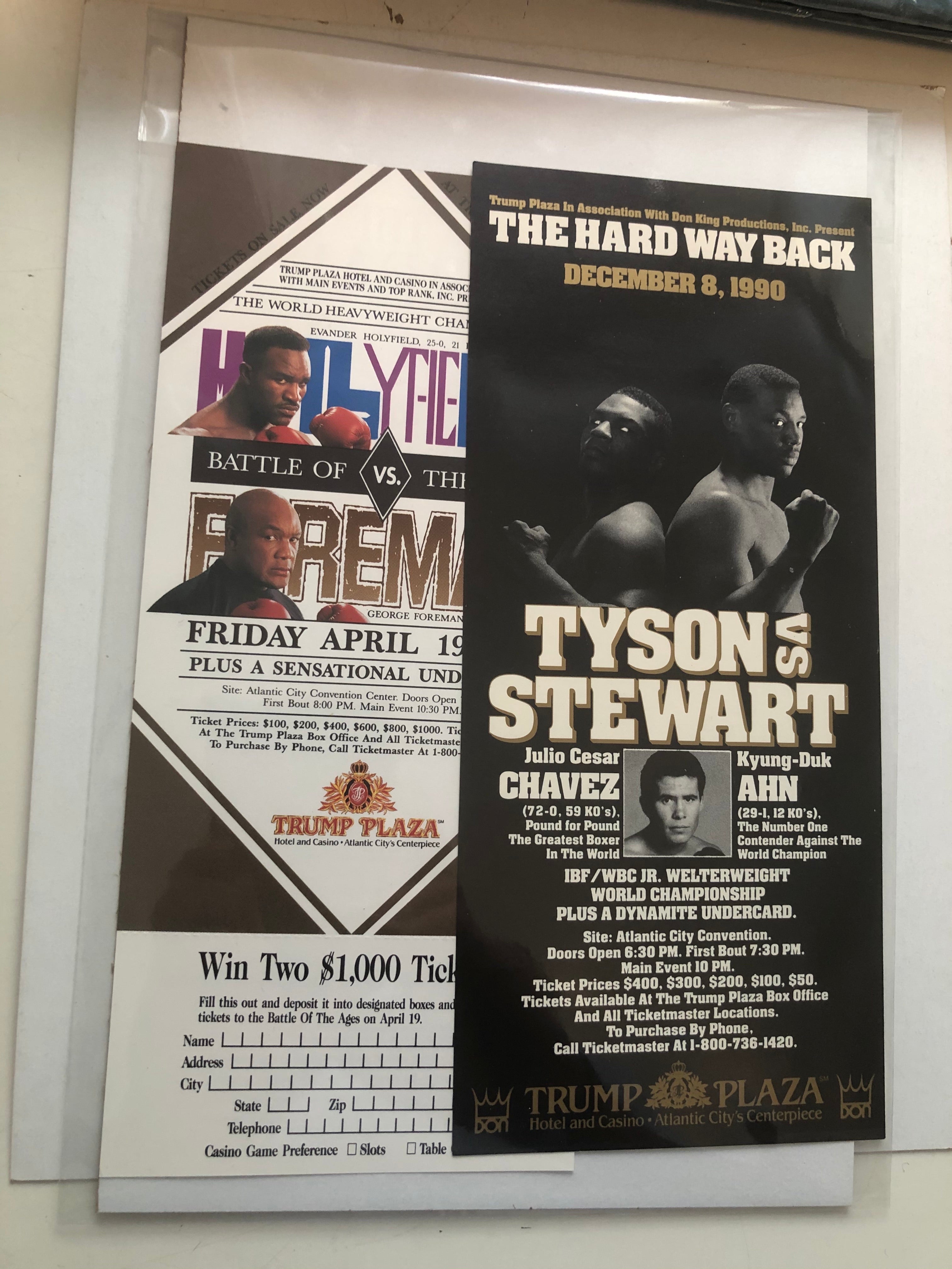 Tyson , Foreman, Holyfield two original boxing flyers 1990