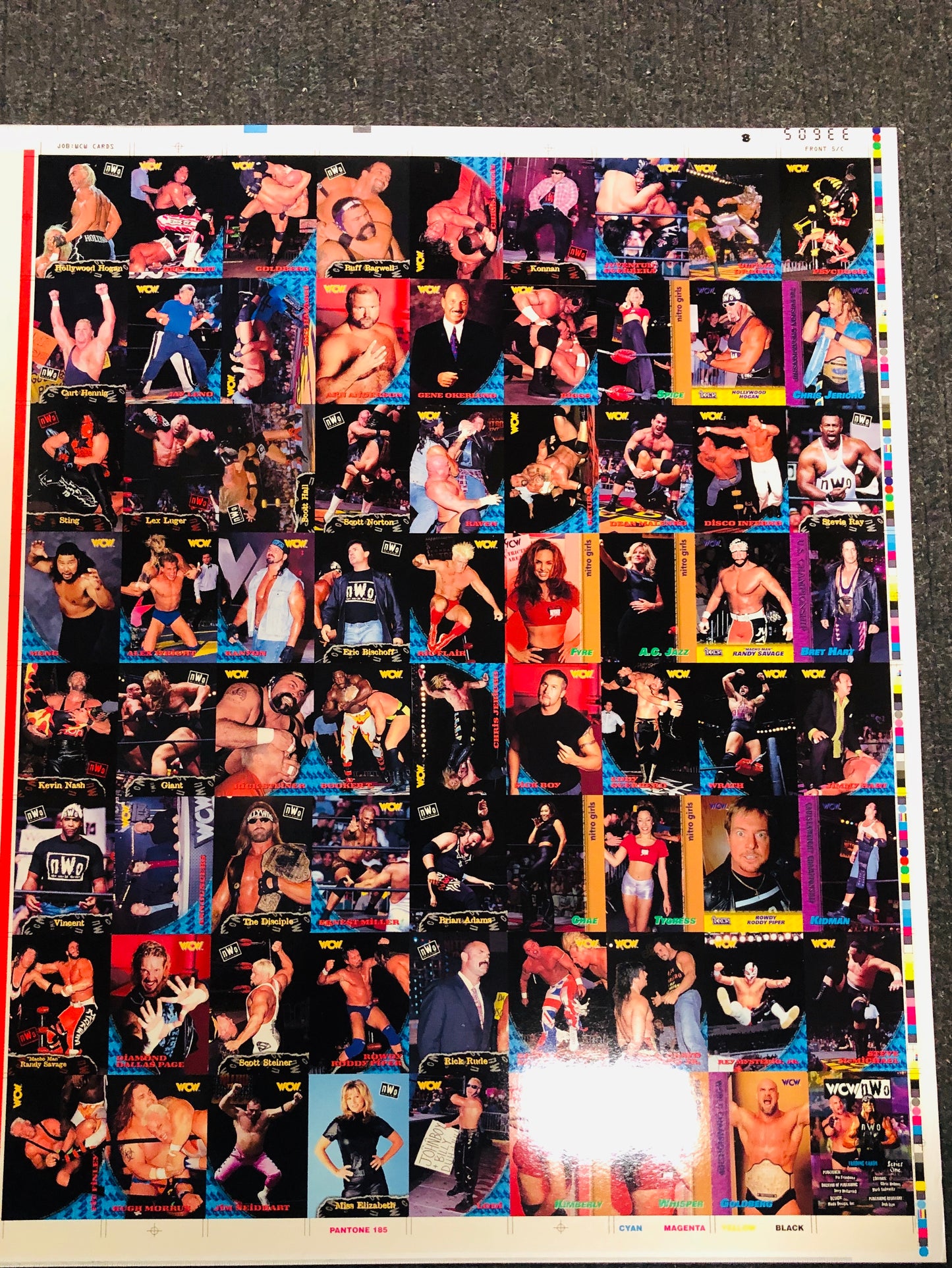 Wrestling WCW rare uncut cards sheet 1995