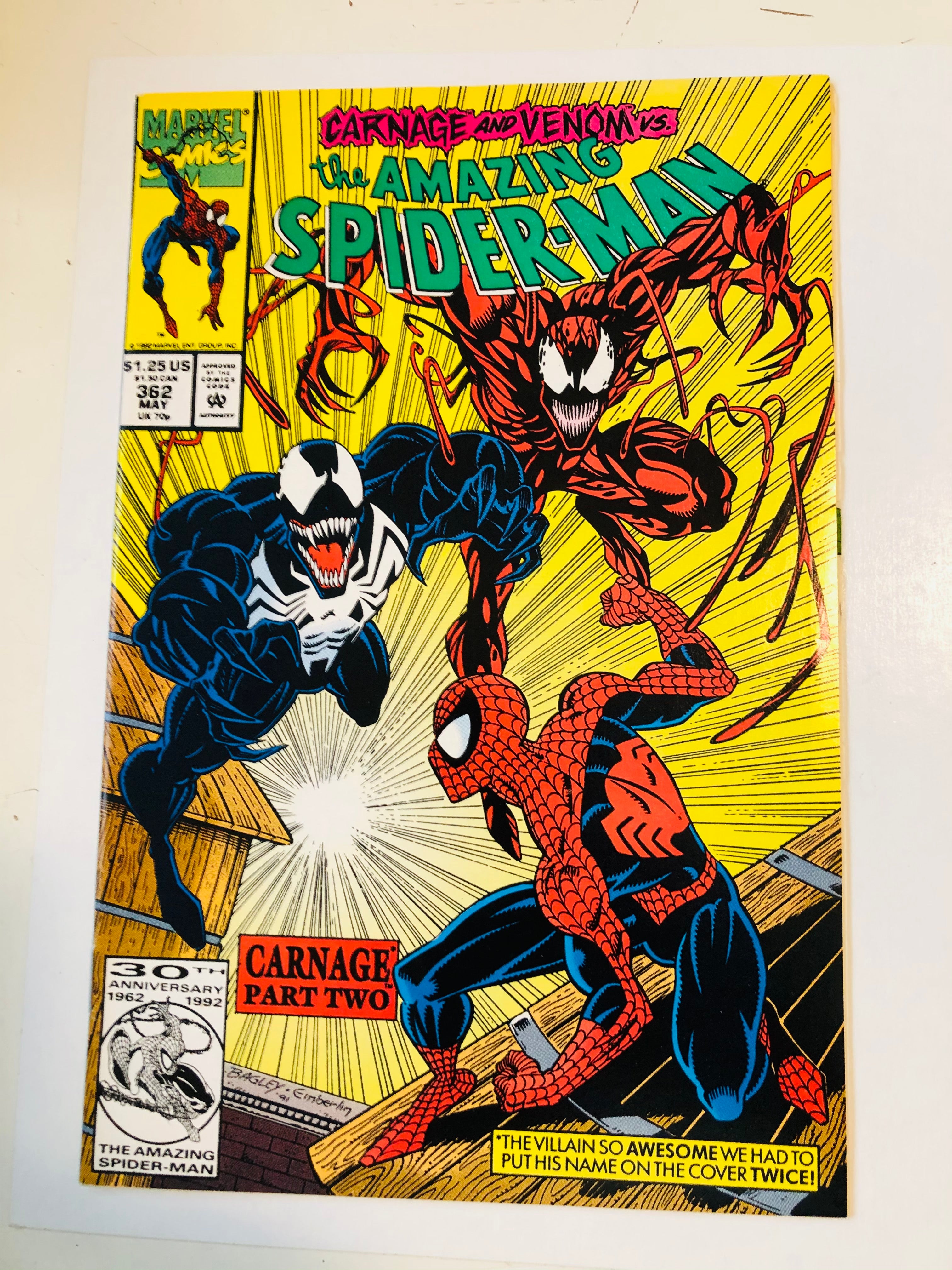 Amazing Spider-Man #362 2nd Carnage comic book