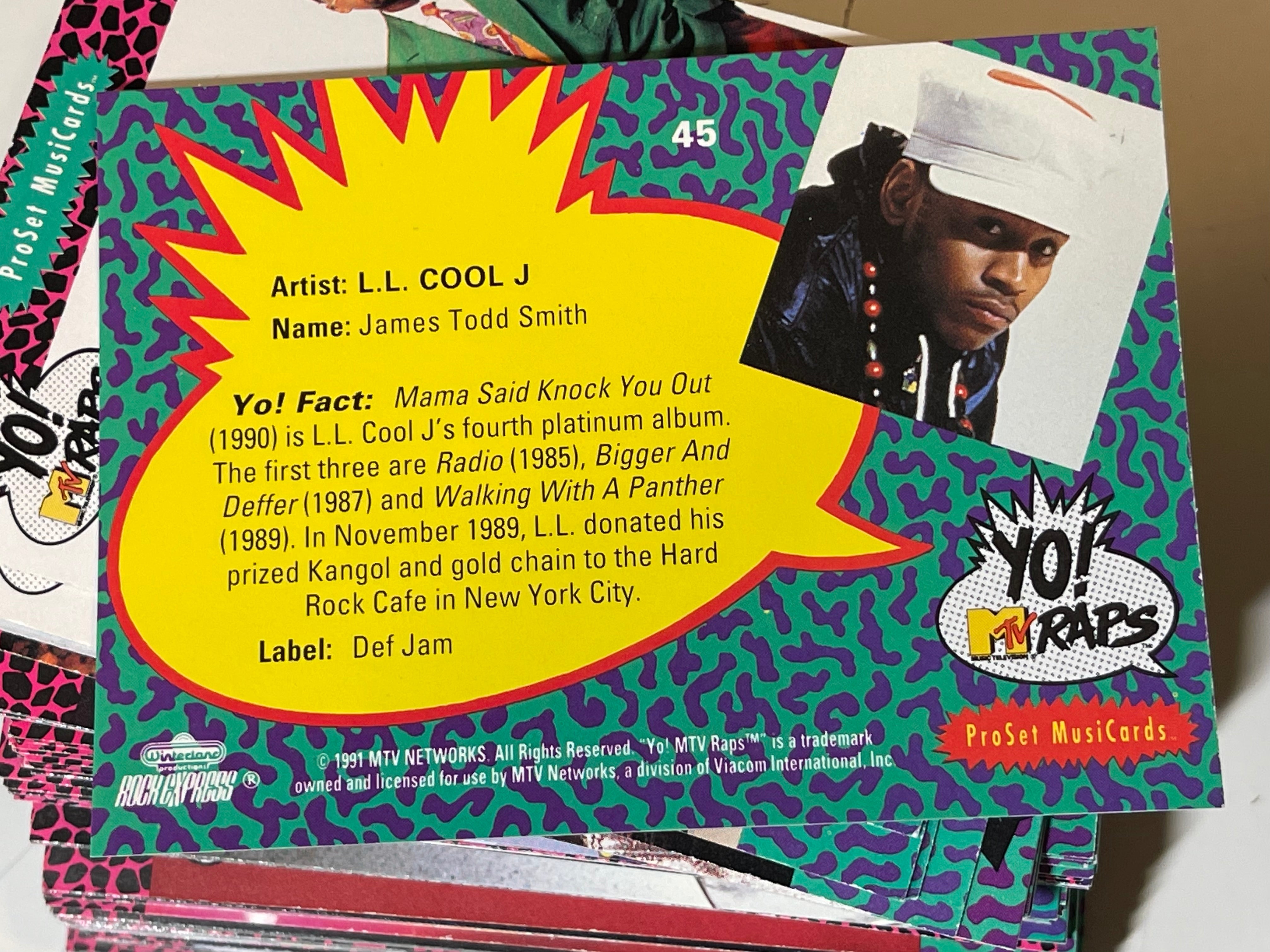 MTV Raps rare Rapper famous music rap stars cards set 1991