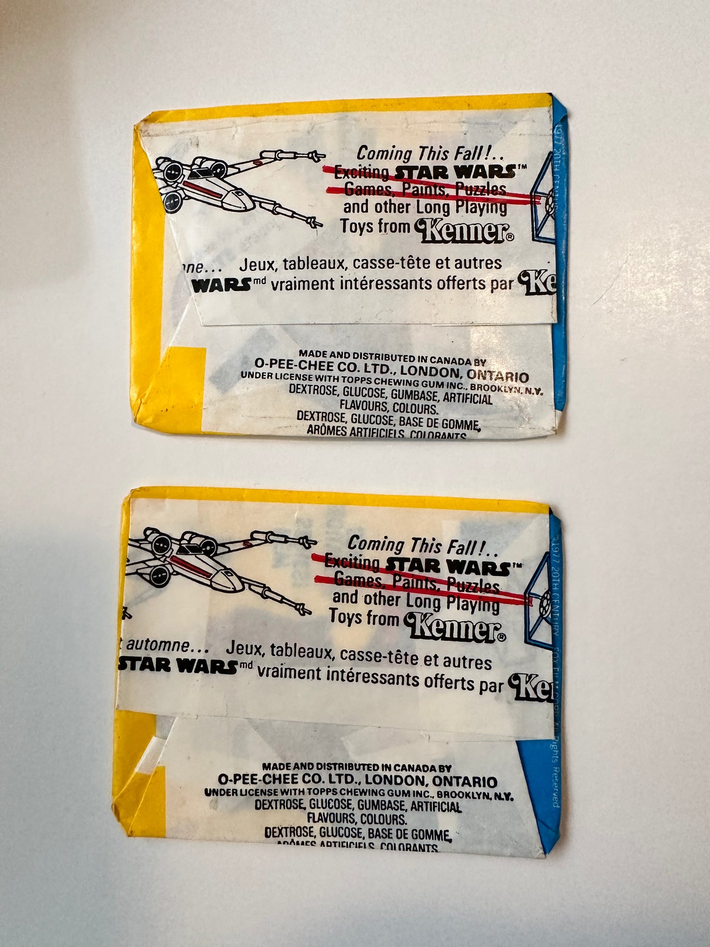 Star Wars series 2 rarer Canadian version two wrappers 1977