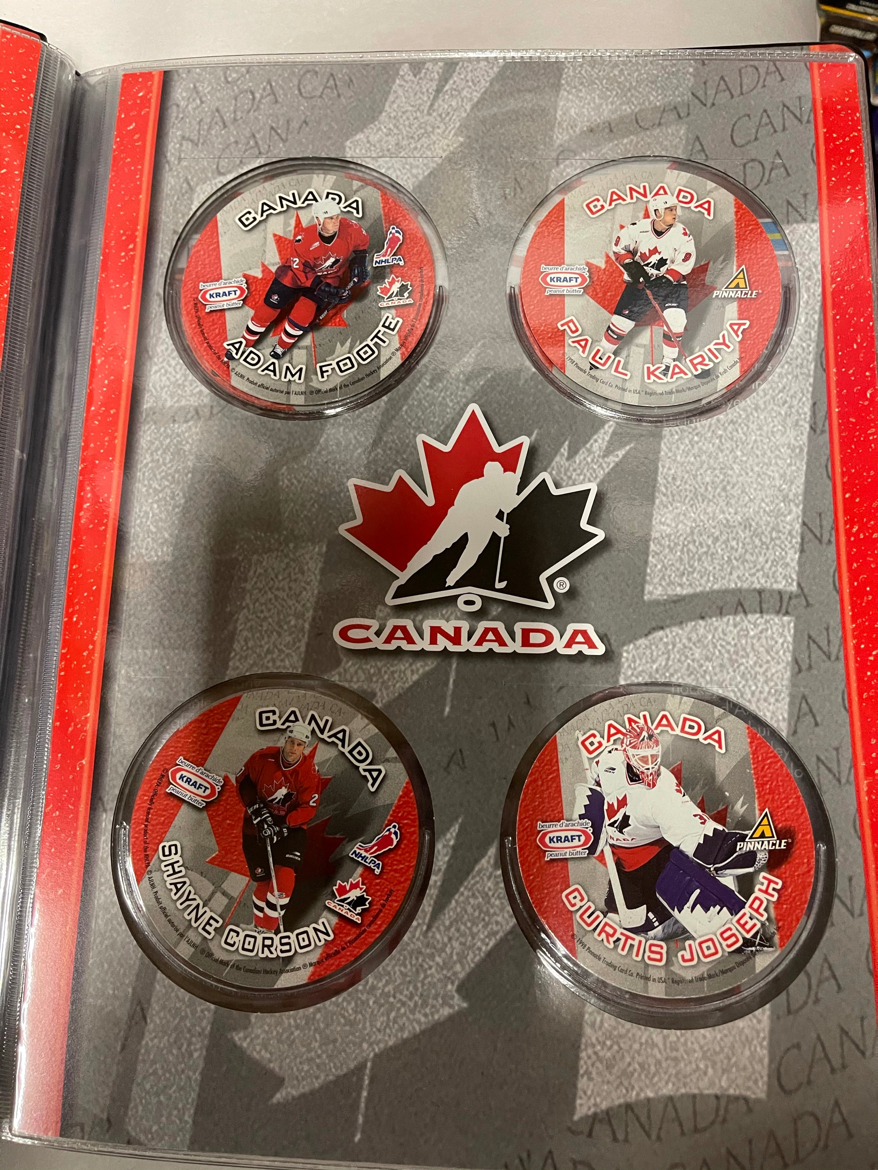 hockey card binder canada Kraft and Jello hockey cards limited issued set in binder 1997/98