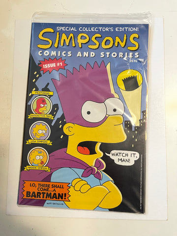 Simpsons #1 comic with poster in factory sealed bag 1990s