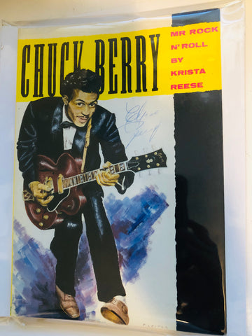 Chuck Berry rockstar legend rare signed book with COA