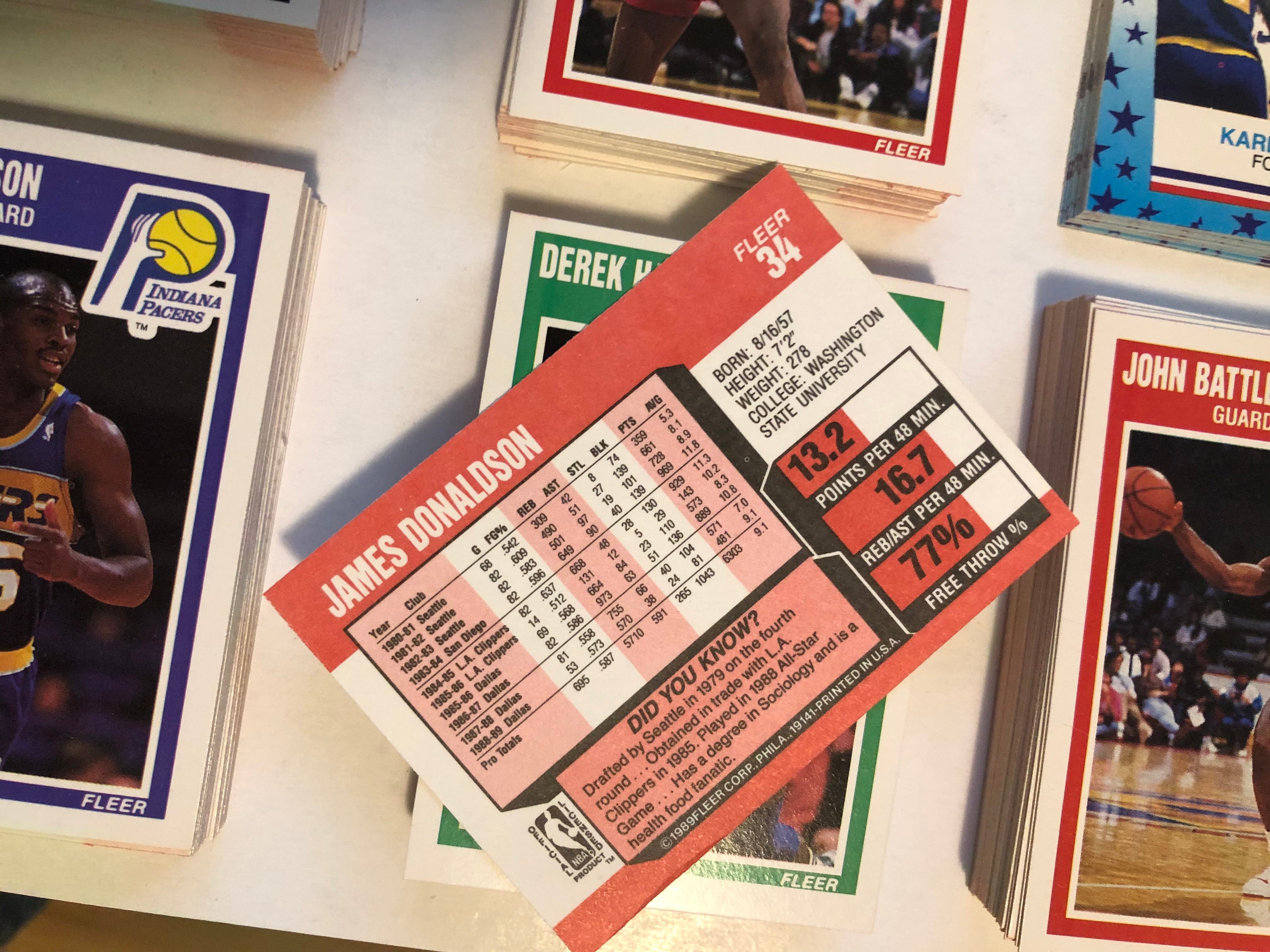 1989 Fleer basketball high grade condition cards and stickers set