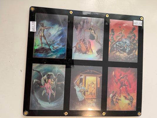 Boris Vallejo fantasy artist rare Chrome insert cards set in frame