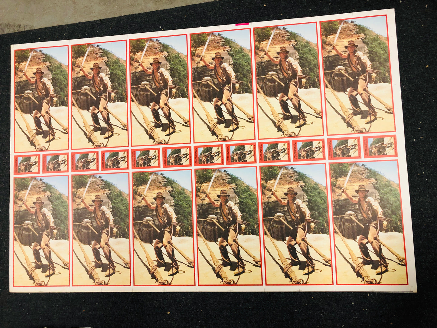 1984 Topps Indiana Jones and the Temple of Doom movie stickers uncut sheet