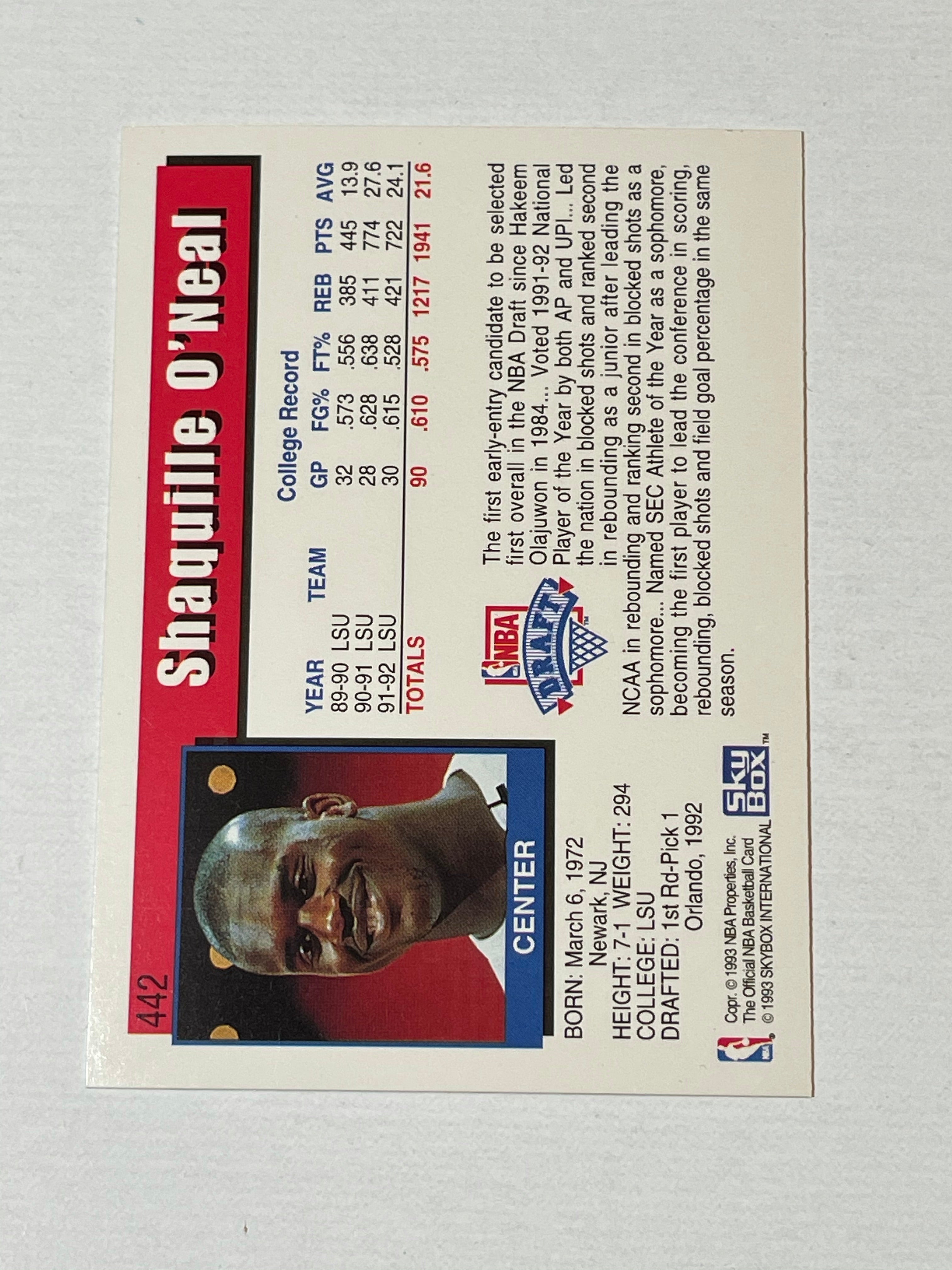 Shaq O’Neal Hoops basketball rookie card 1992