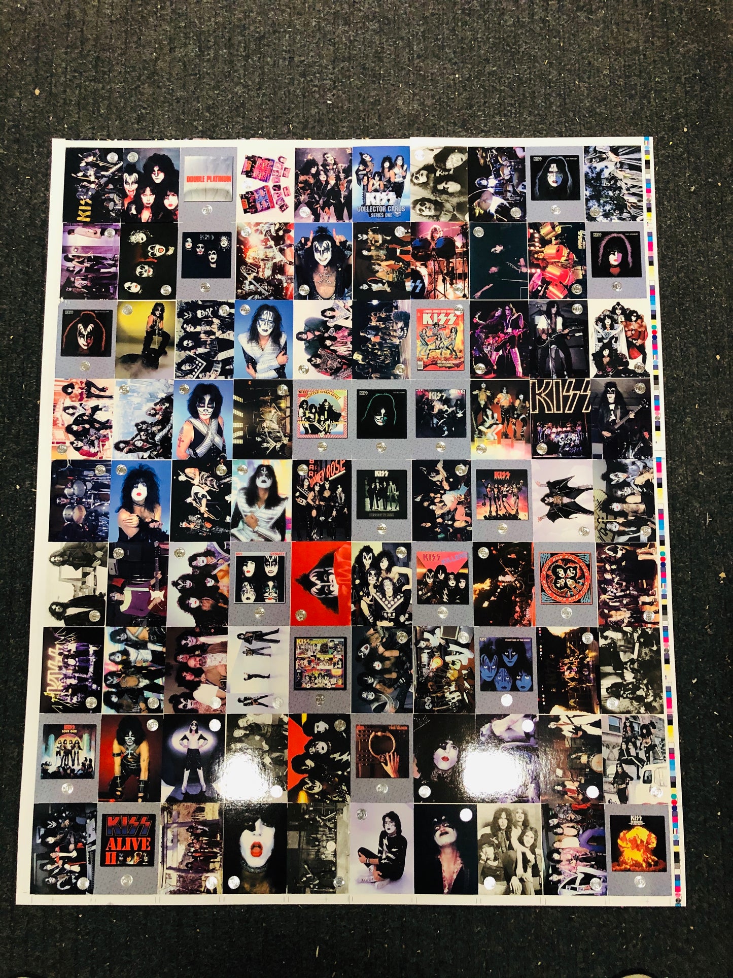 Kiss rock band rare uncut card sheet set 1997