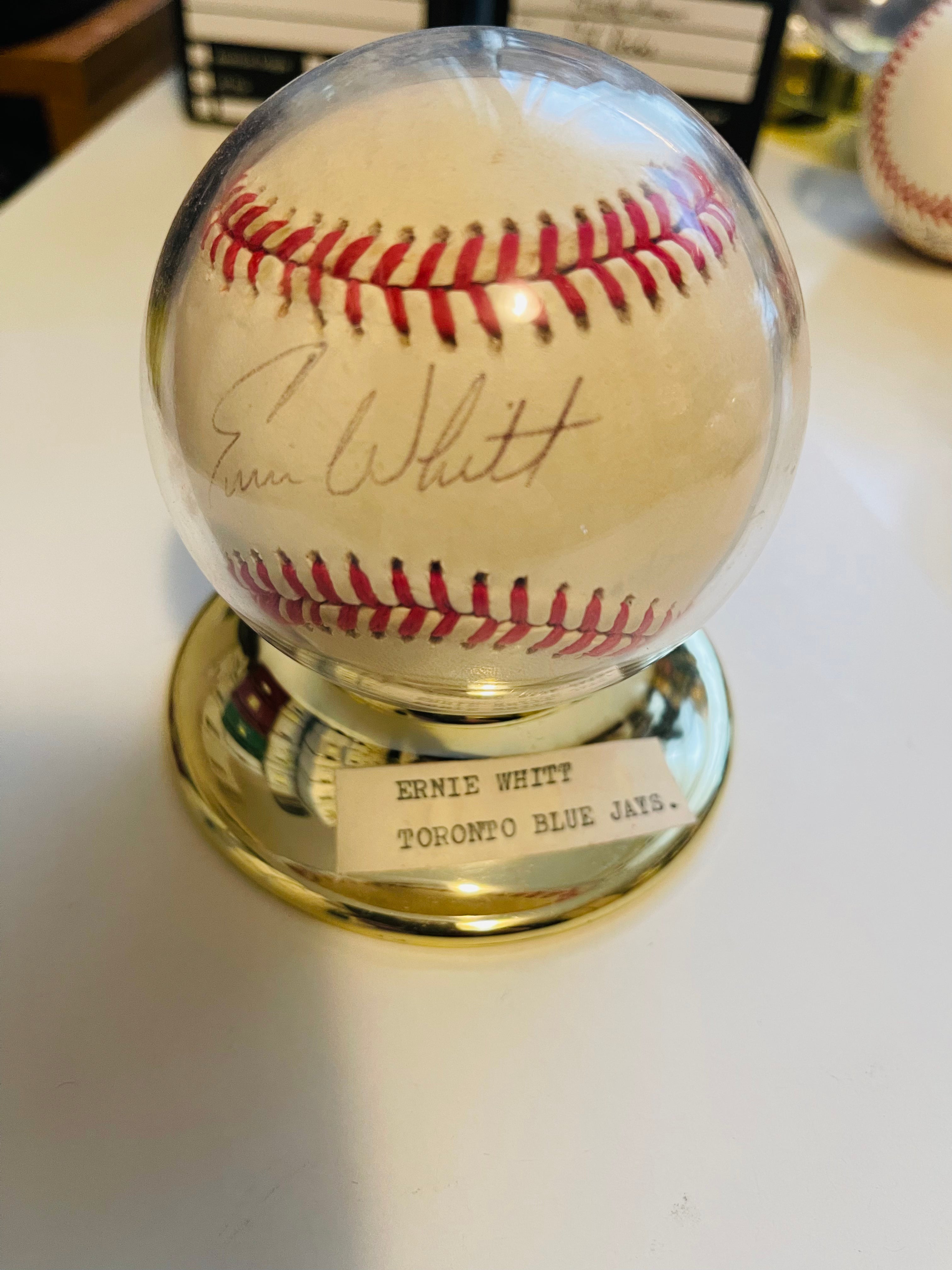 Toronto Blue Jays Ernie Whitt autographed baseball with holder and COA