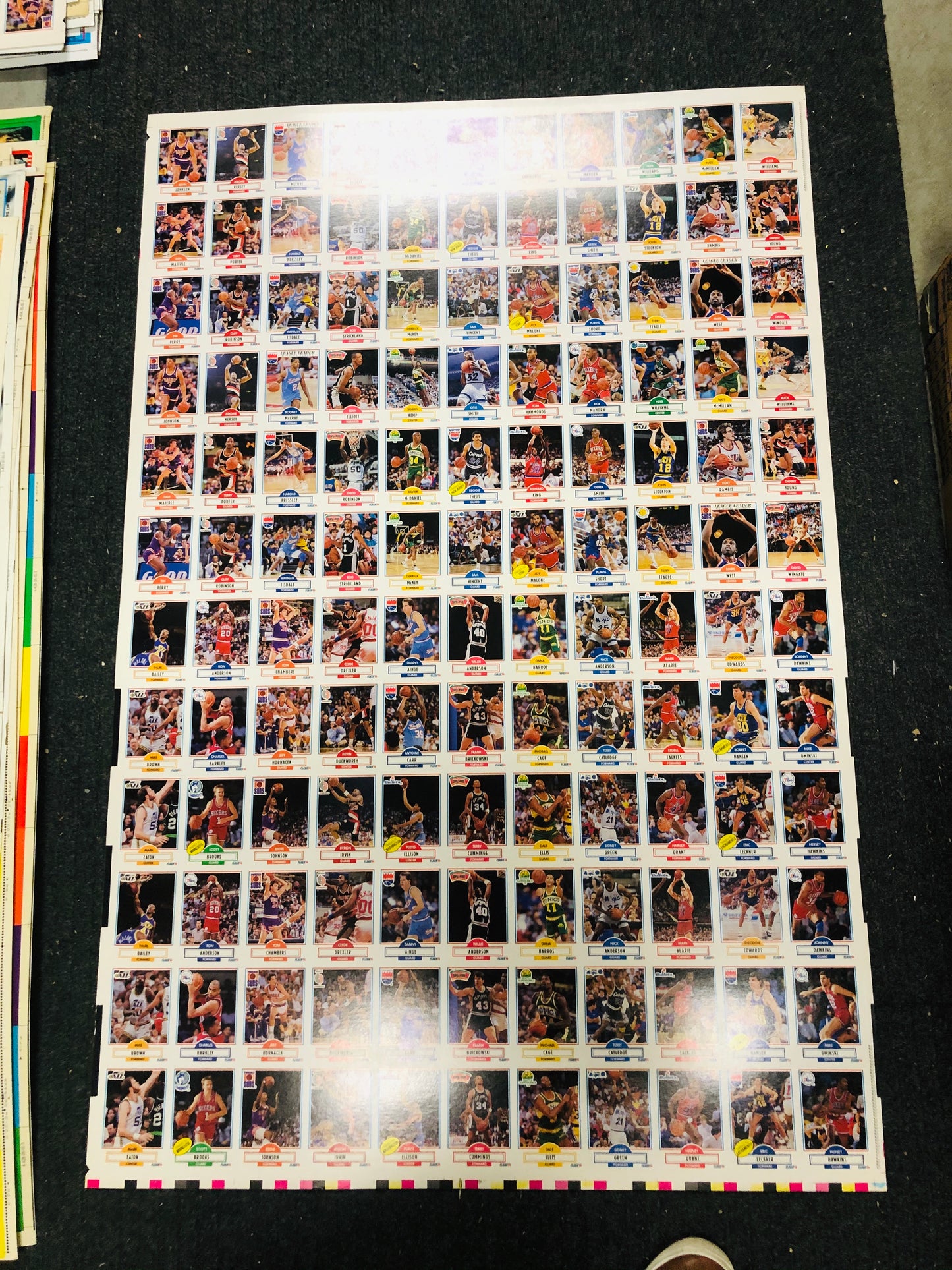 1990 Fleer basketball rare uncut cards sheet