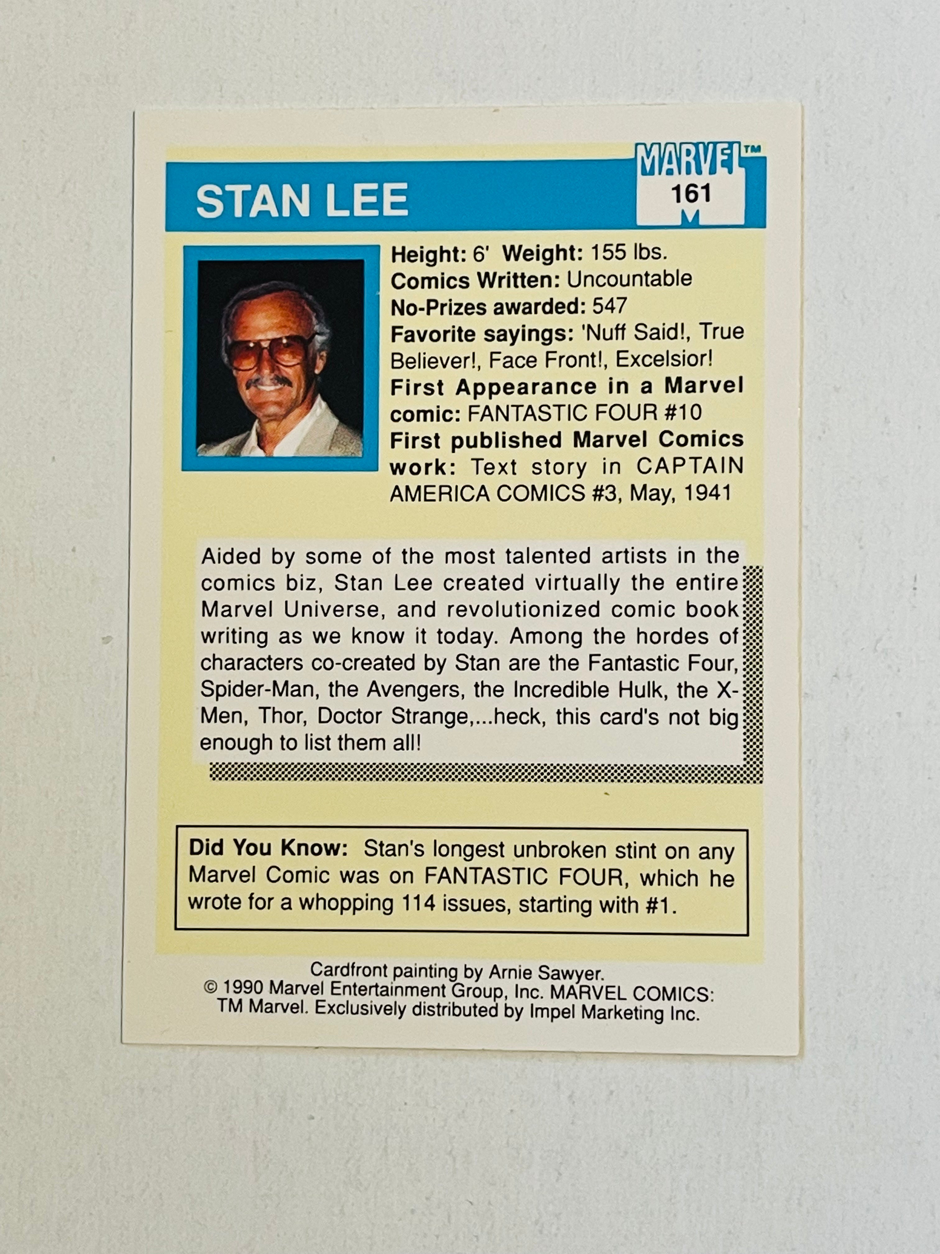 Stan Lee Marvel Universe high grade condition vintage card 1990
