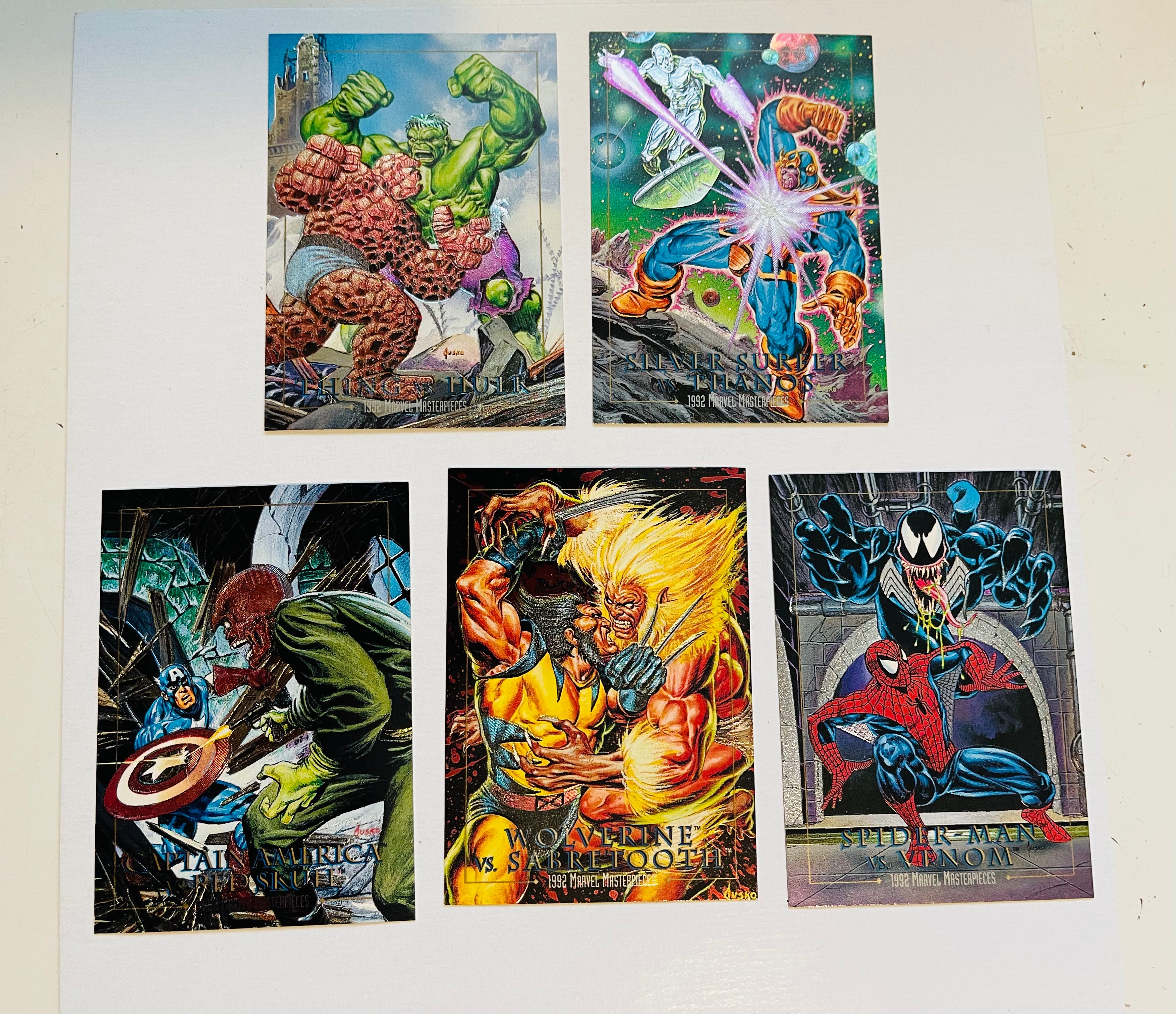 Marvel Masterpieces series 1 rare spectra etched foil insert cards set 1992
