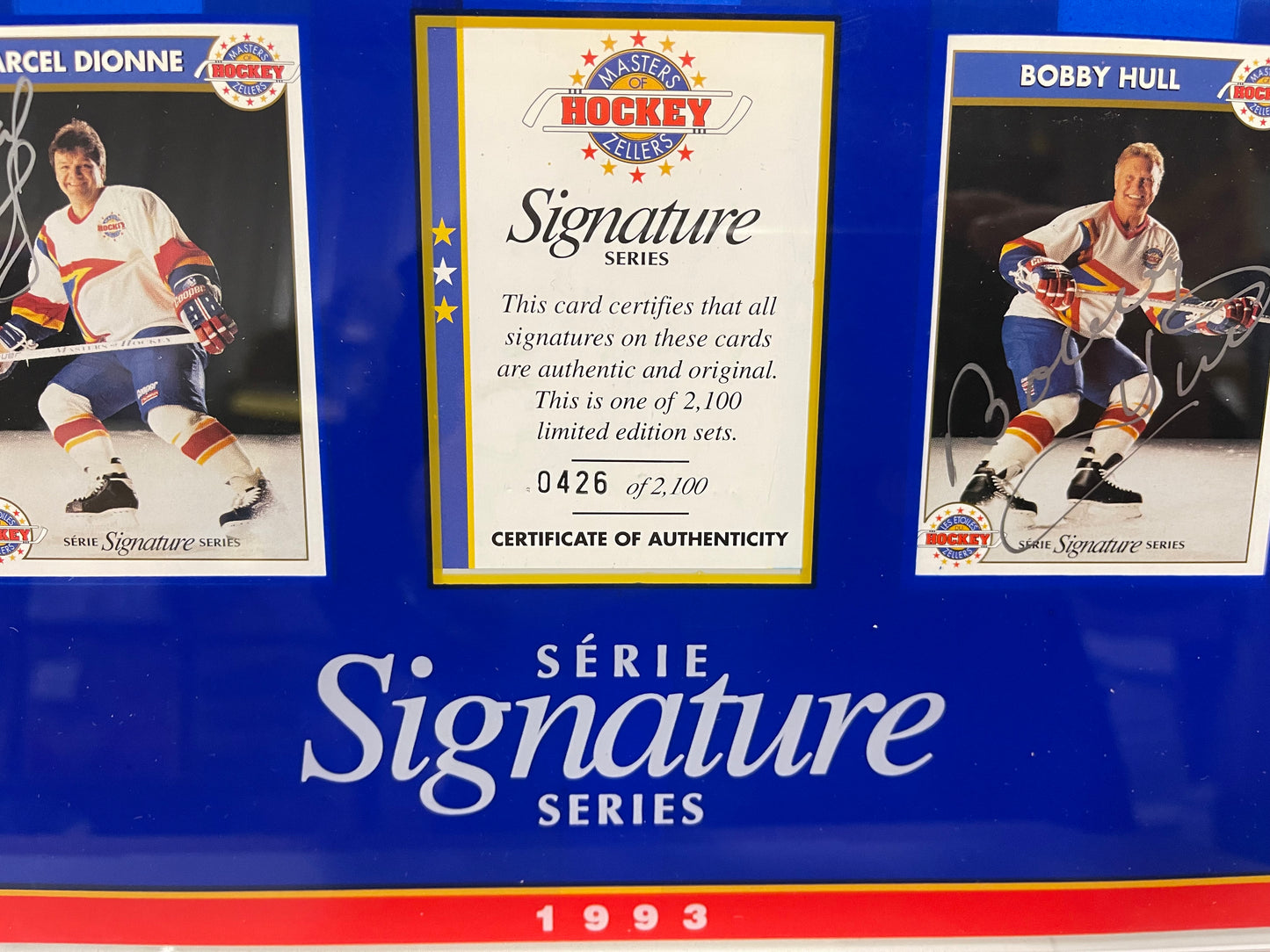 Zellers Masters of hockey 8 autograph legends cards with acrylic display 1993