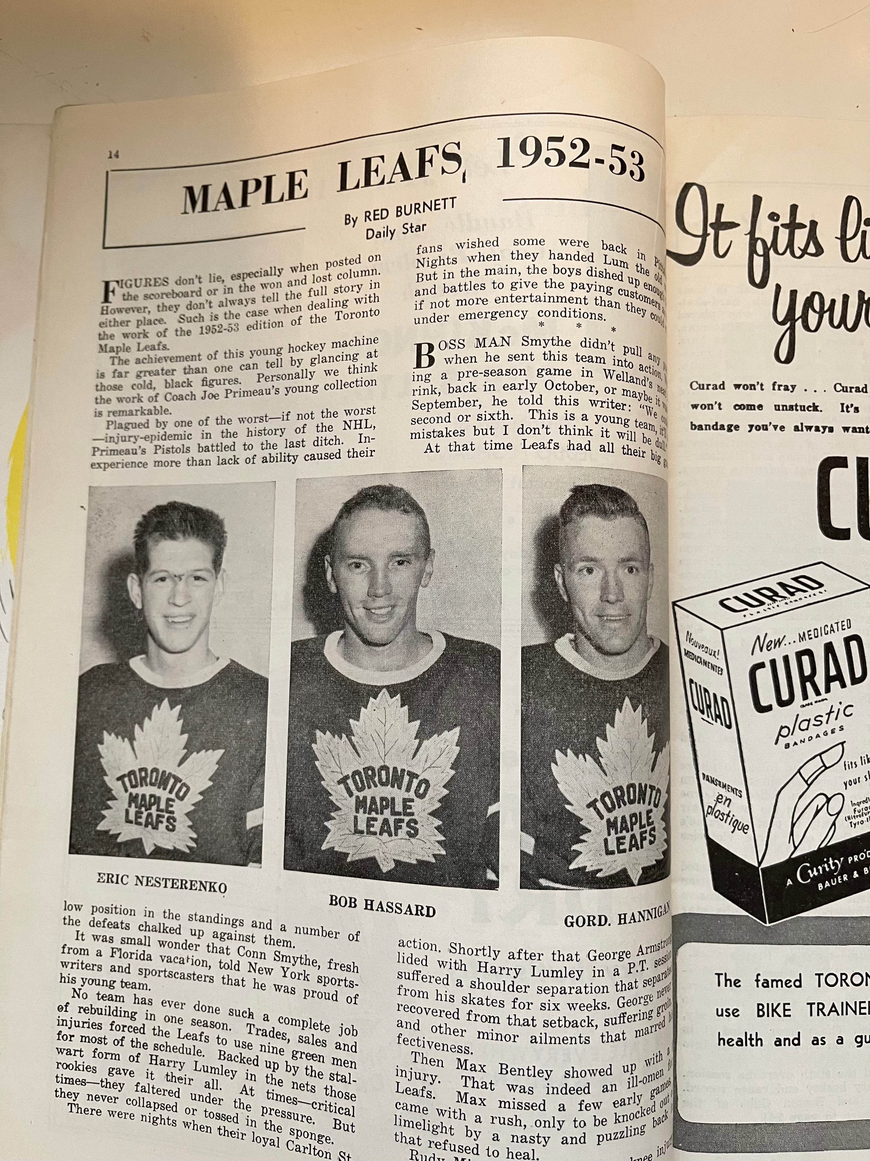 Maple Leaf Gardens hockey game program 1952-53