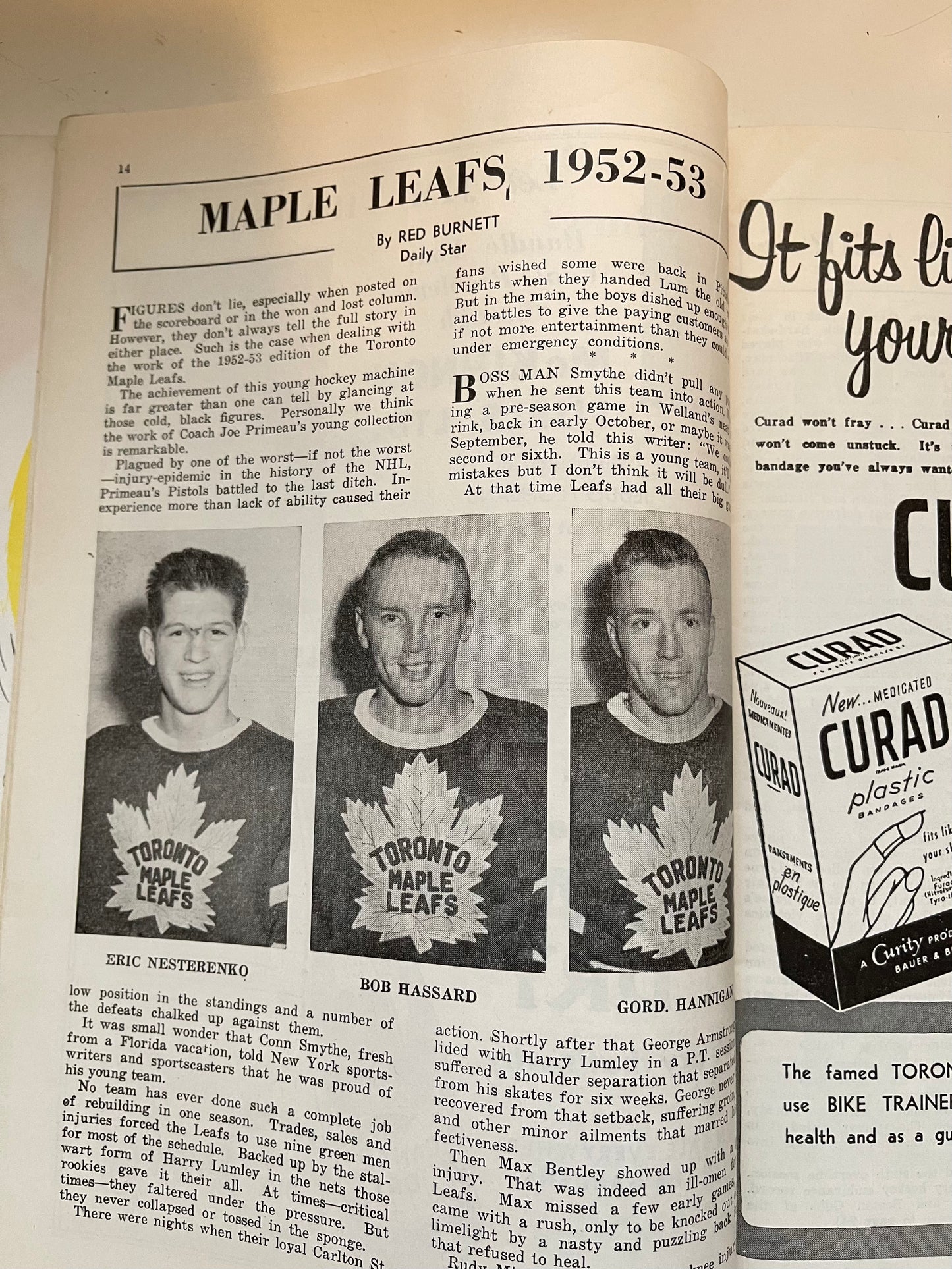 Maple Leaf Gardens hockey game program 1952-53