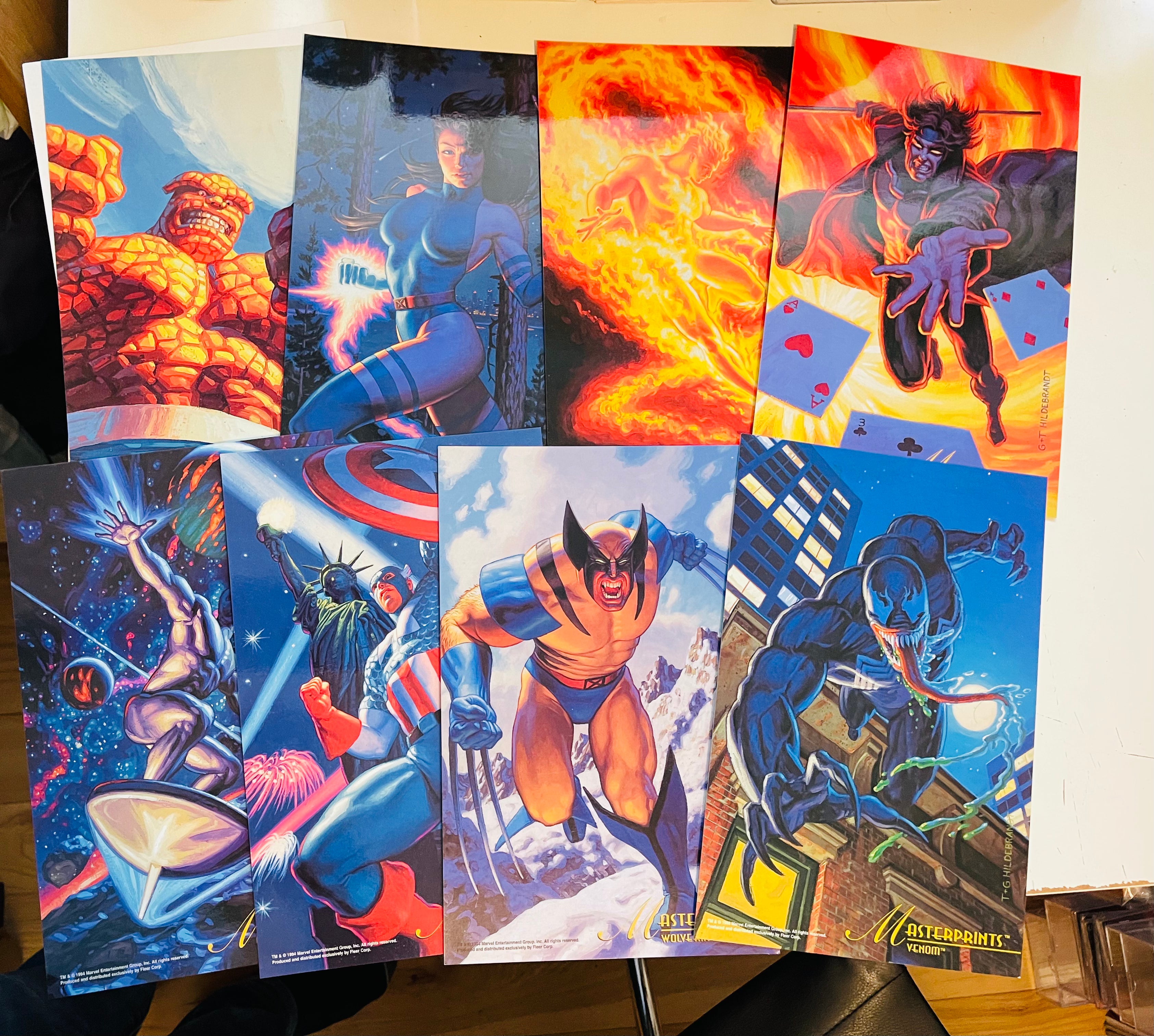 Marvel Masterprints 8x10 size 8 cards set 1994