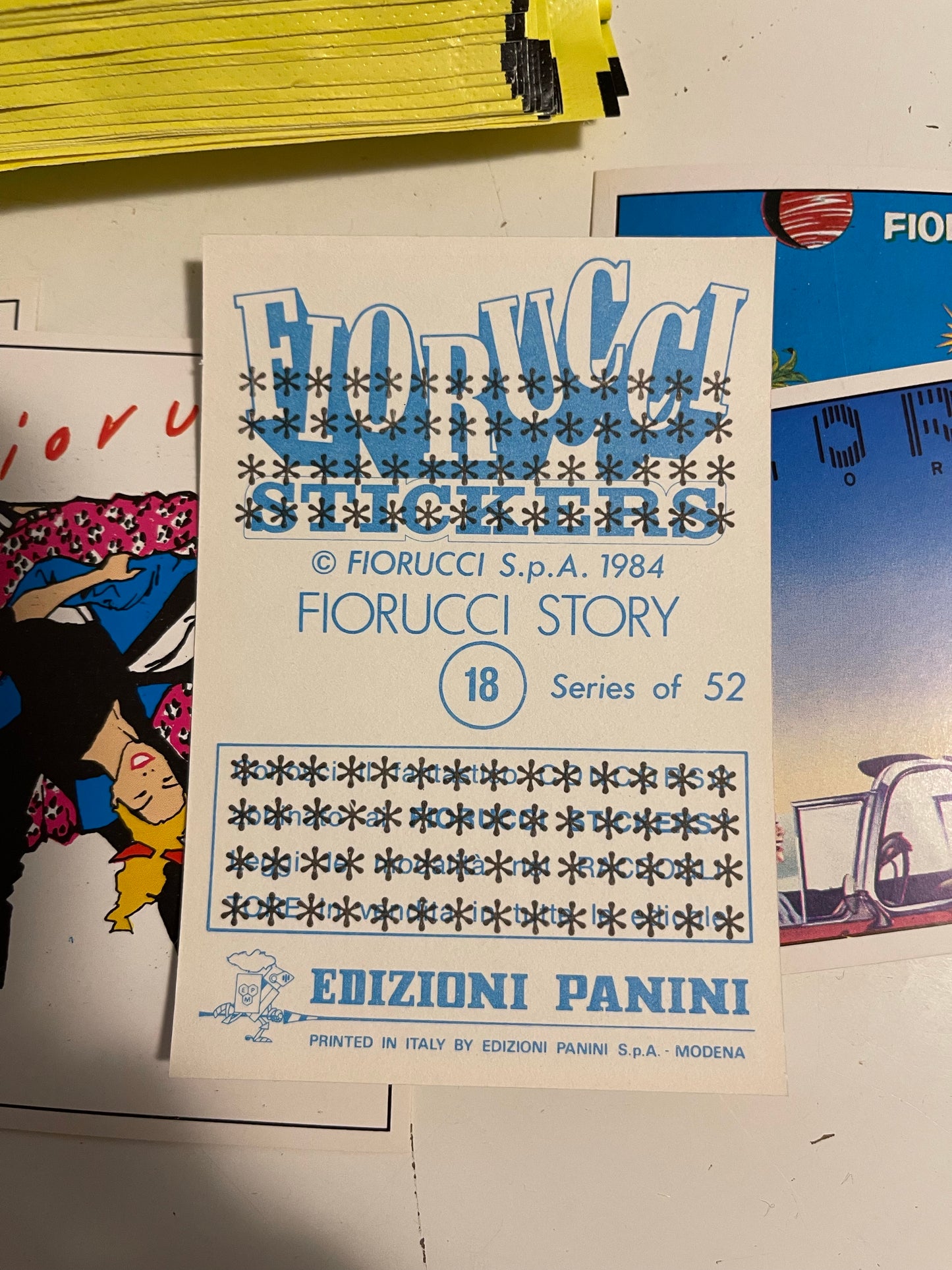 Fiorucci stickers Panini 49 packs rare box 1984